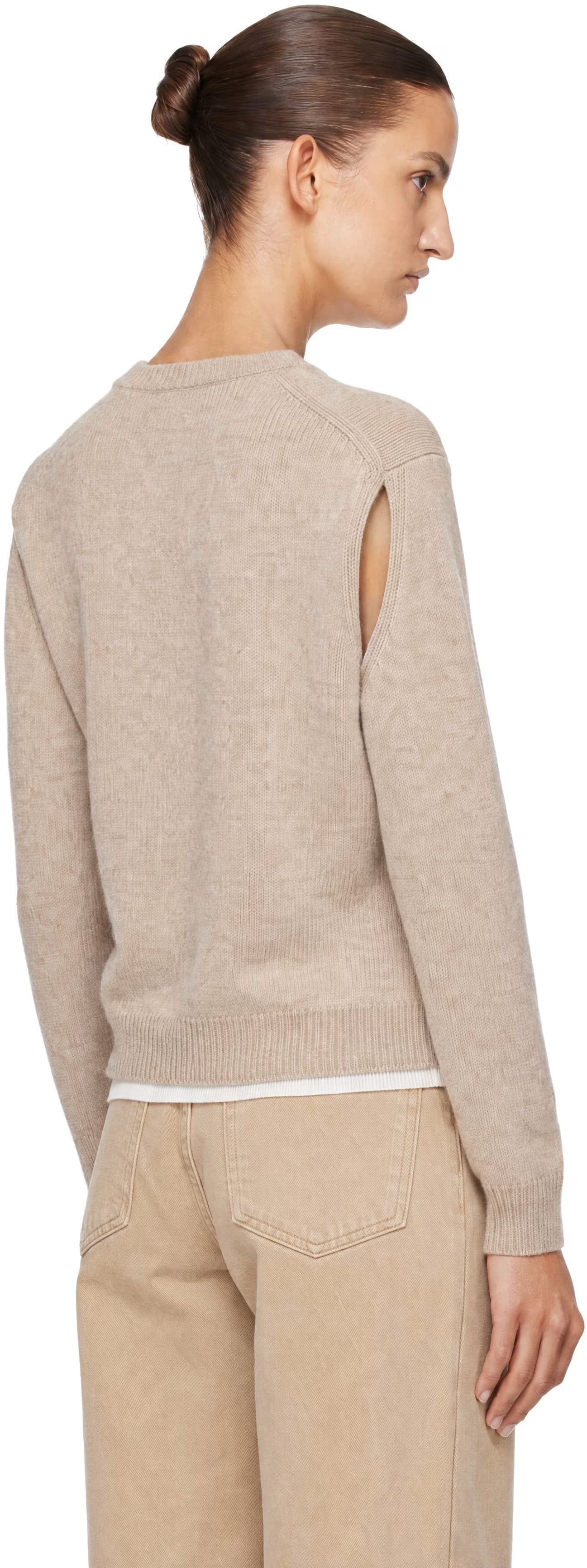 Beige Provence Convertible Tie Knit Top 3