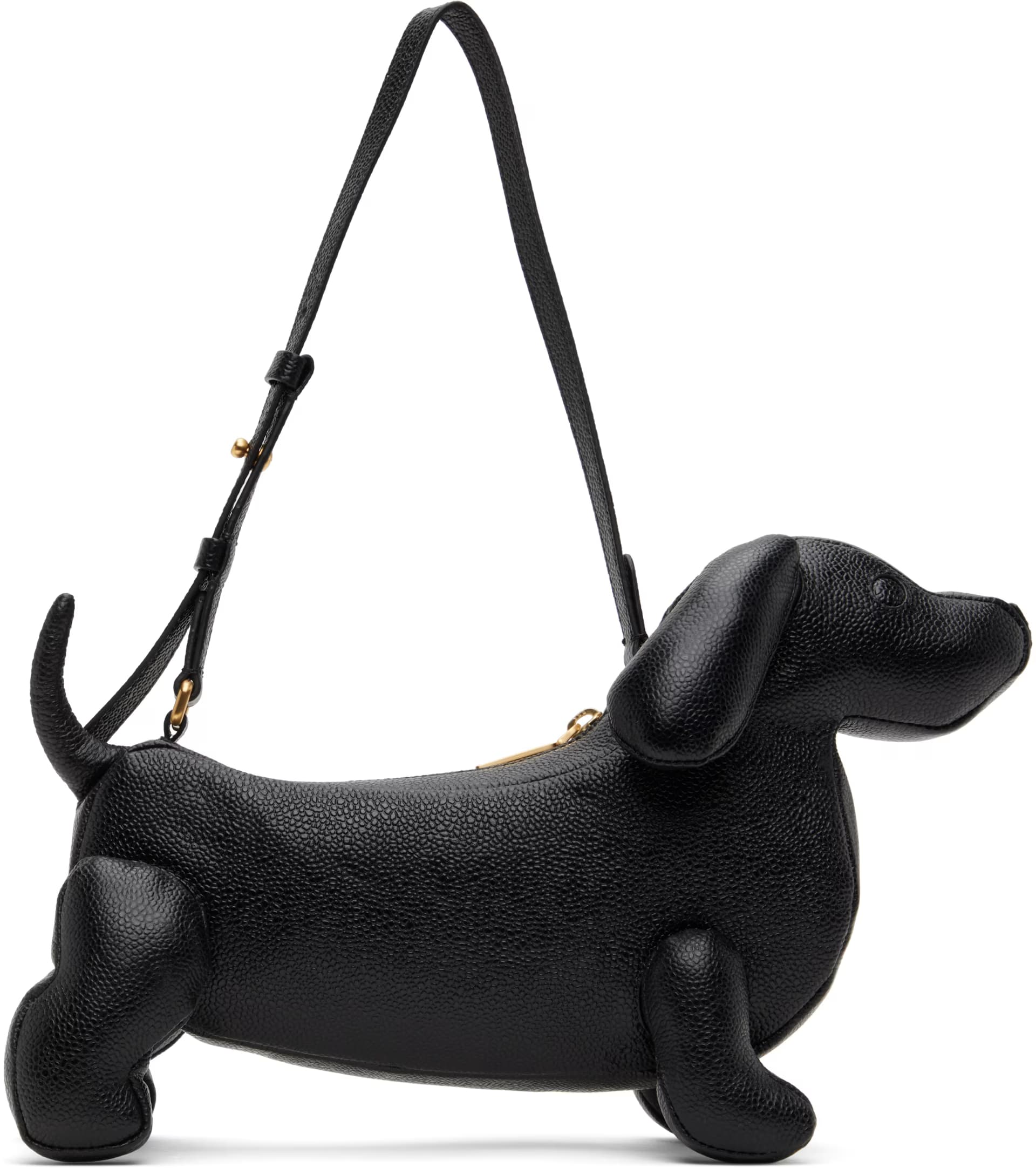 Black Baby Hector Pebble Grain Leather Bag by Thom Browne