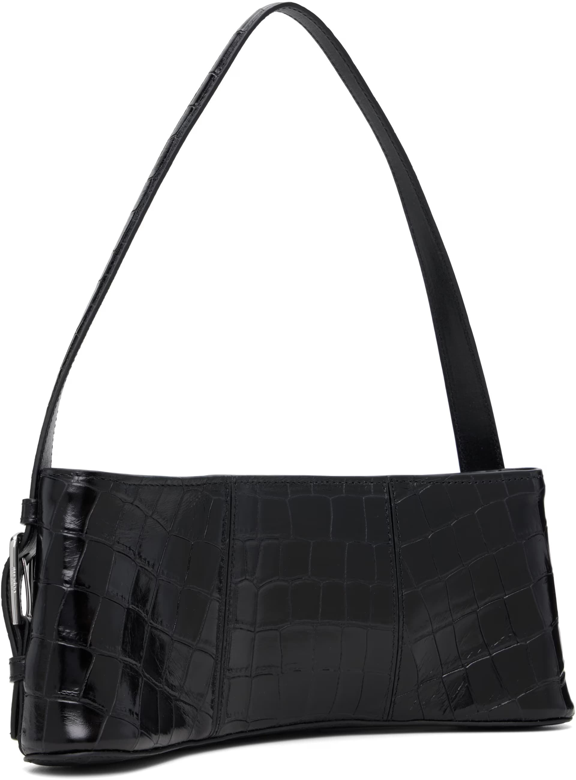 Black Croco Ergonomic Shoulder Bag 3