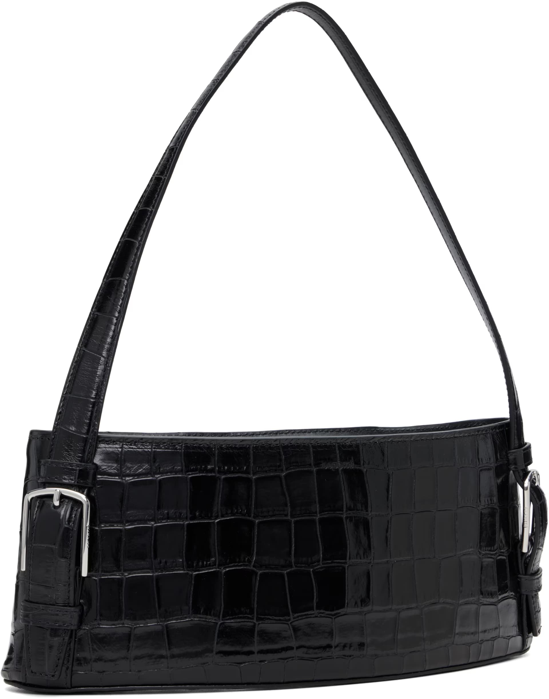 Black Croco Ergonomic Shoulder Bag 2