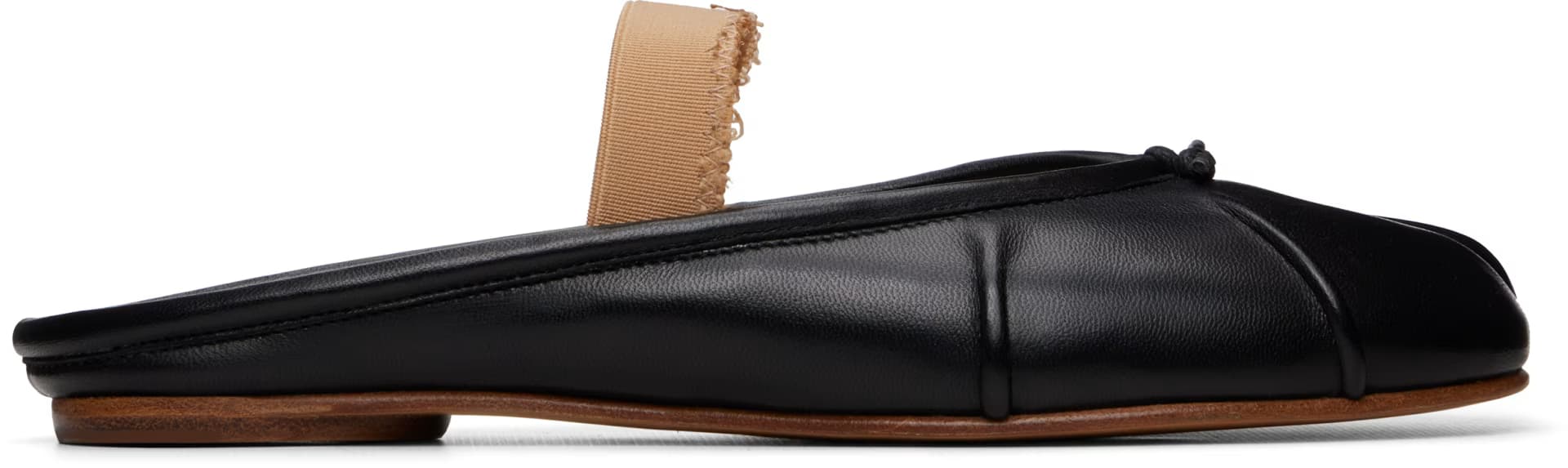 Black Tabi Elastic Band Mule Flats by Maison Margiela