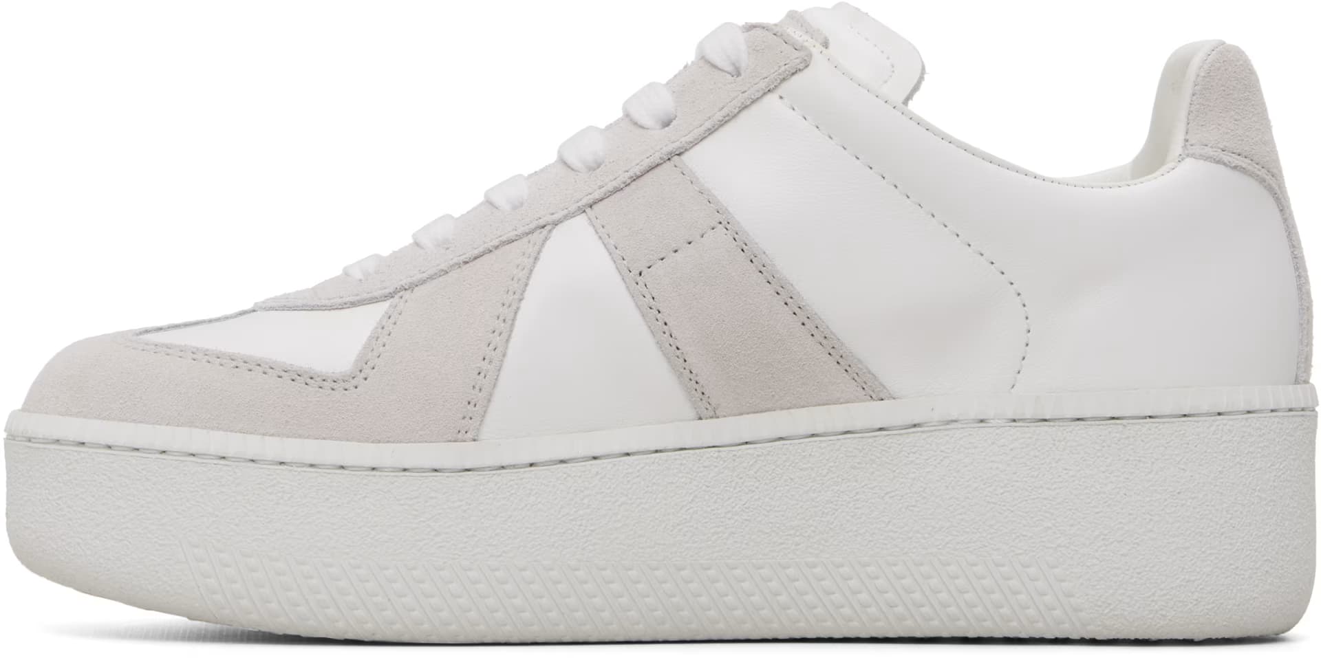 White & Taupe Replica Wedge Sneakers 3