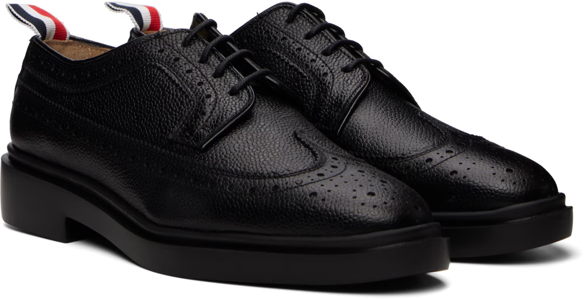 Black Pebble Grain Lightweight Classic Longwing Brogues 4