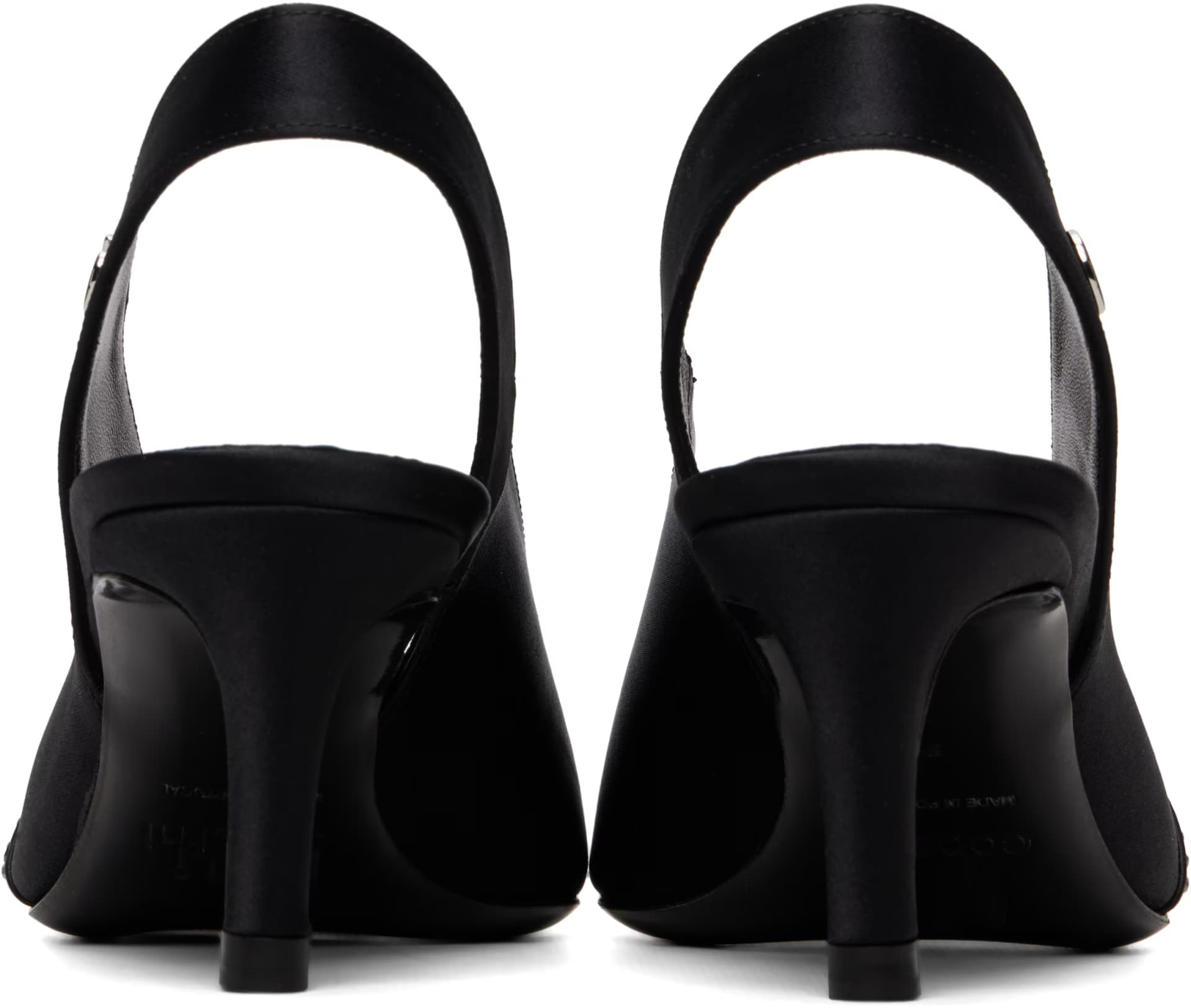 Black Bicolor Slingbacks Stiletto Heels 2