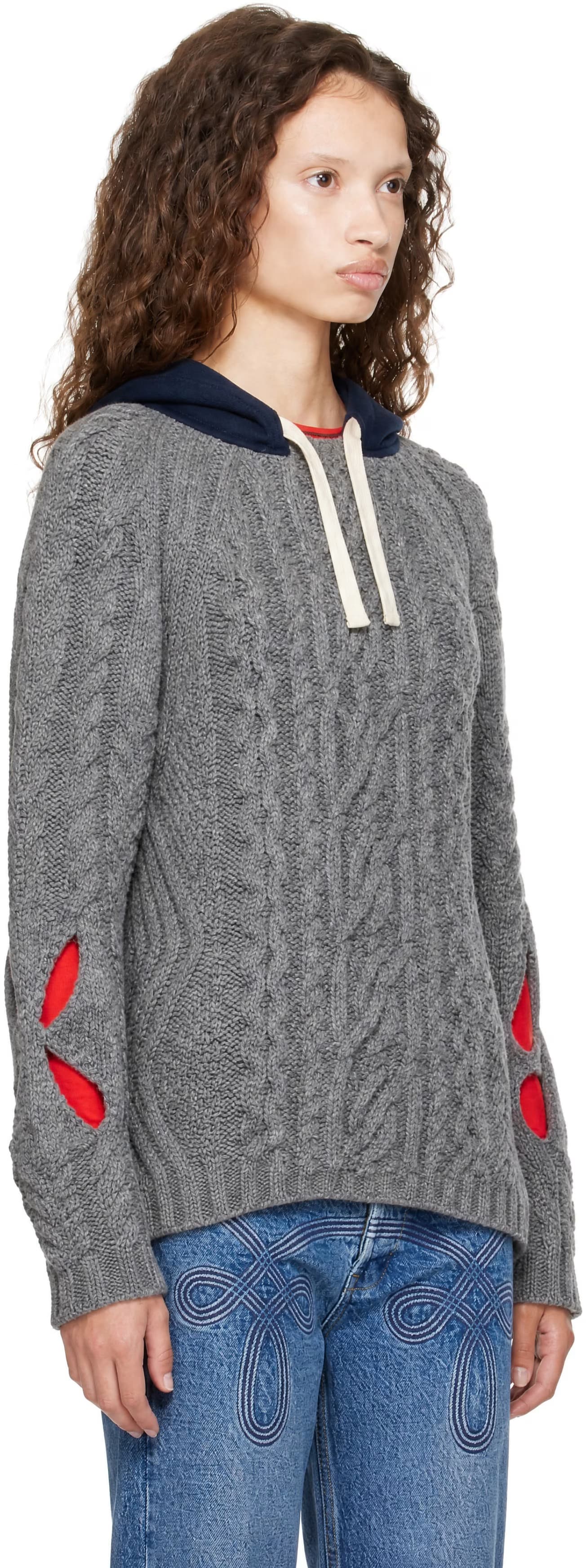 Gray Cable Hoodie 2