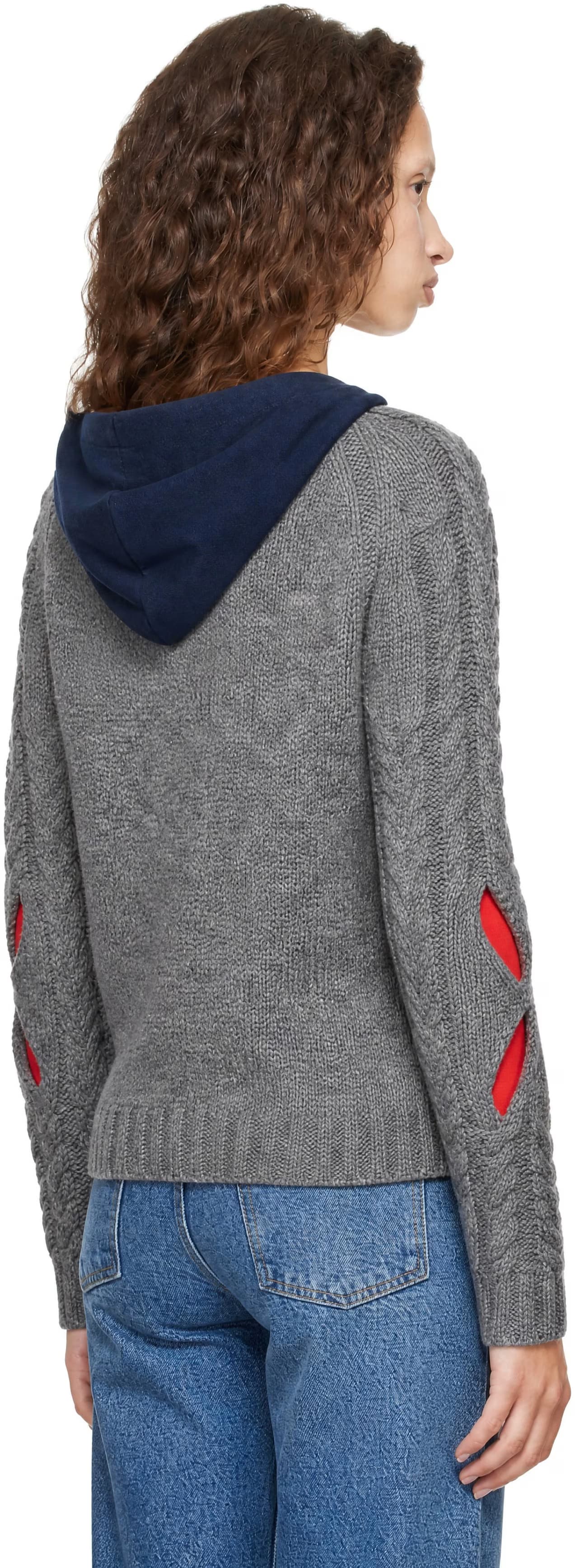 Gray Cable Hoodie 3
