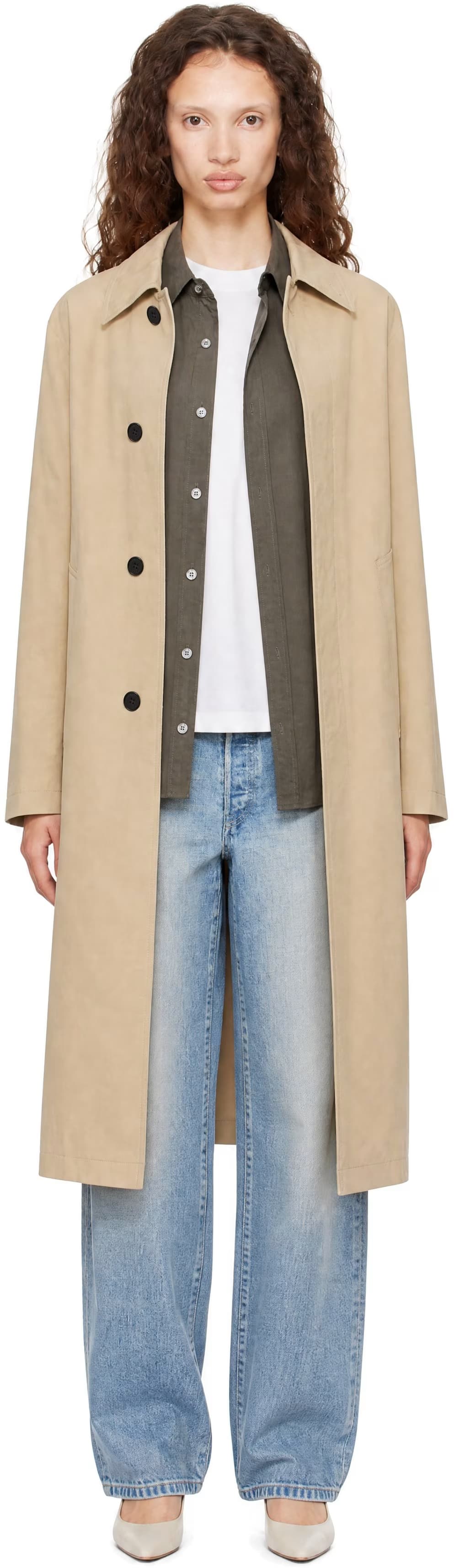 Beige Refined Mac Coat by Dunst
