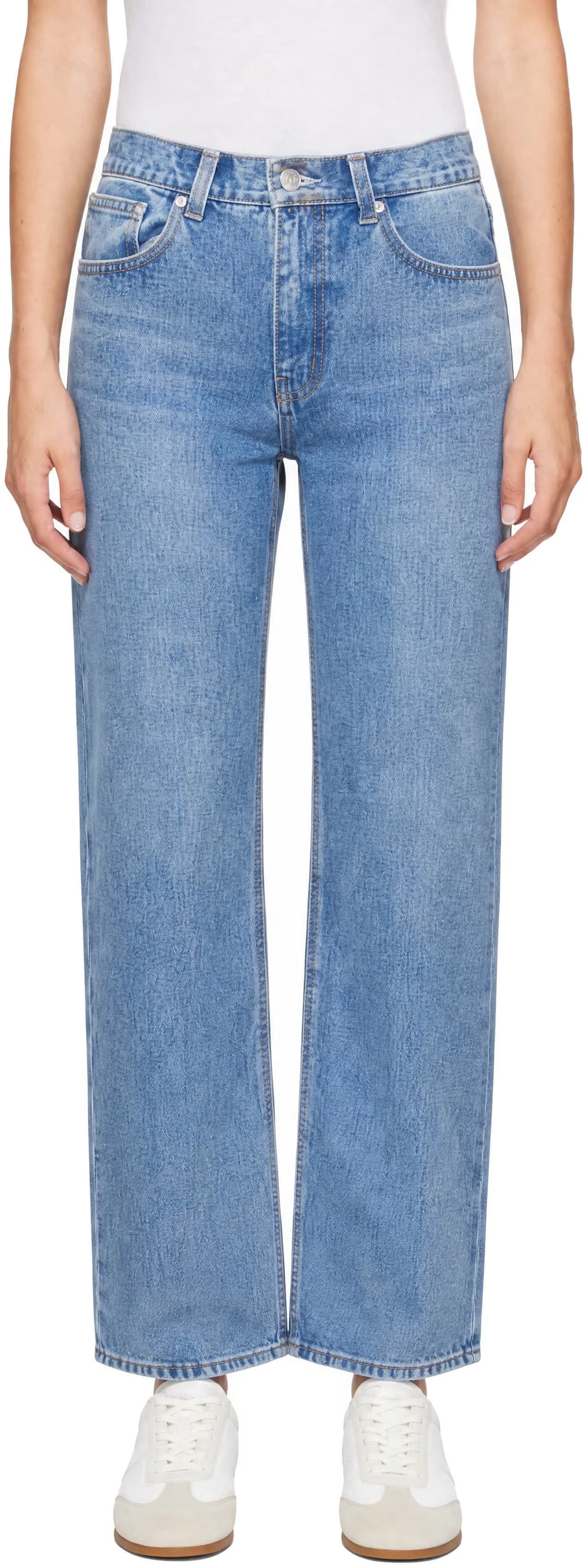 Blue Slick Cigarette Jeans by Dunst
