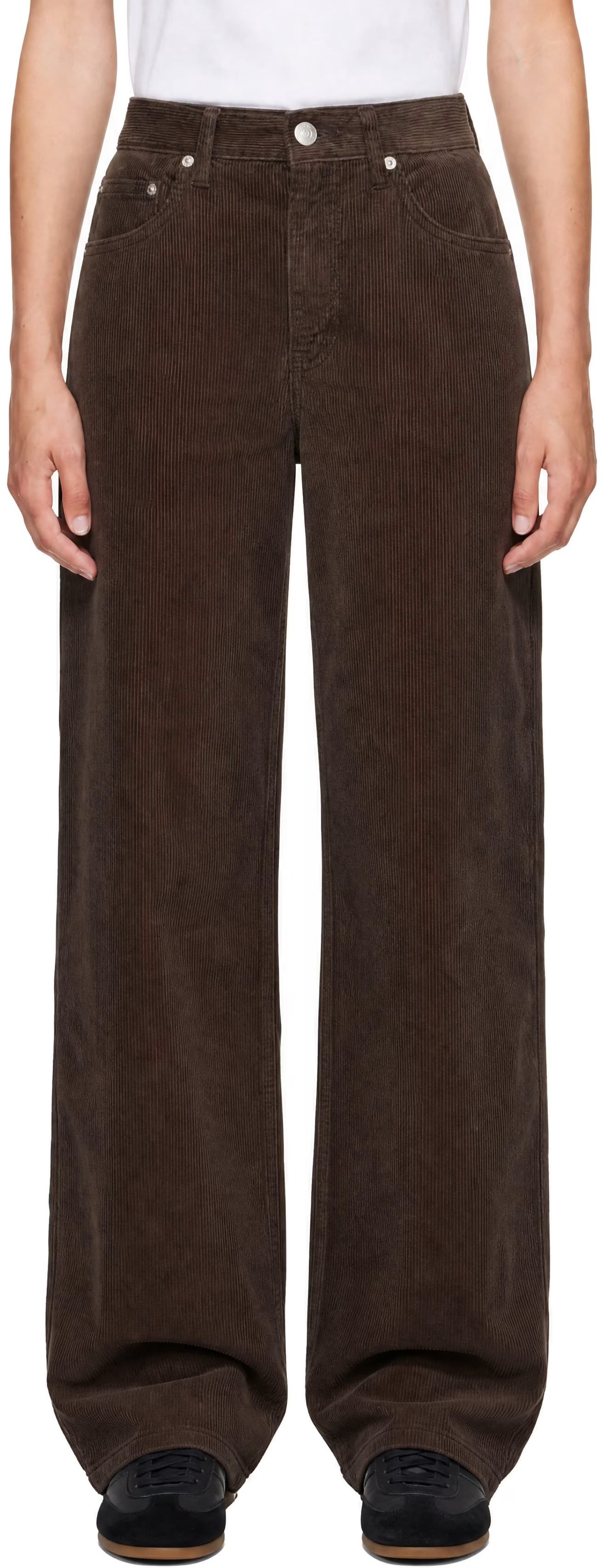 Brown 90s Wide Corduroy Jeans by Dunst
