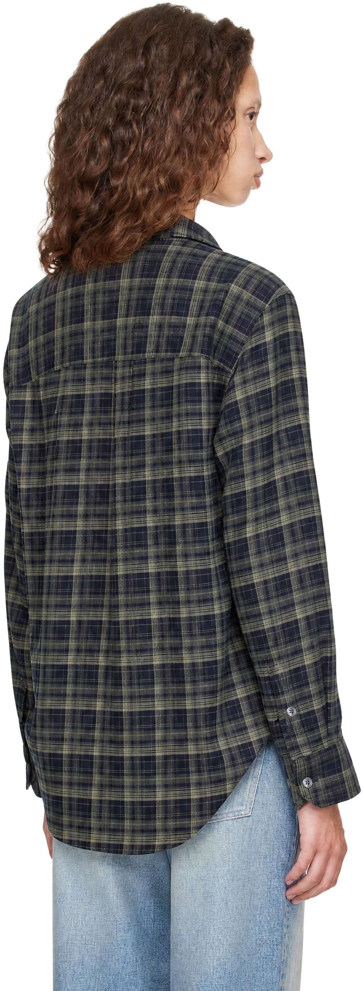Navy Checked Flannel BD Shirt 3