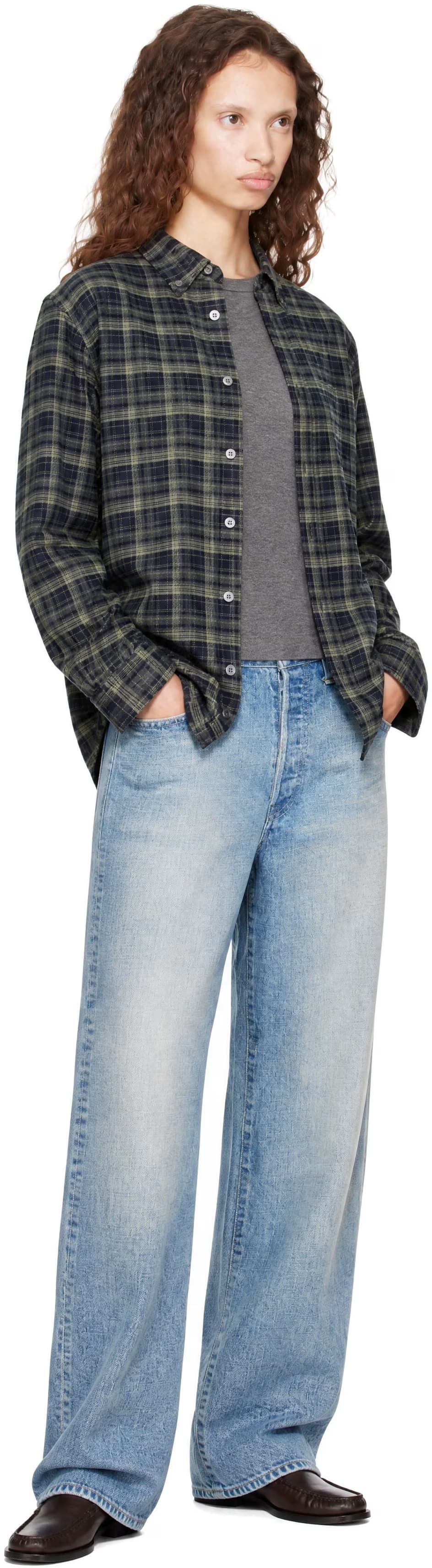 Navy Checked Flannel BD Shirt 4
