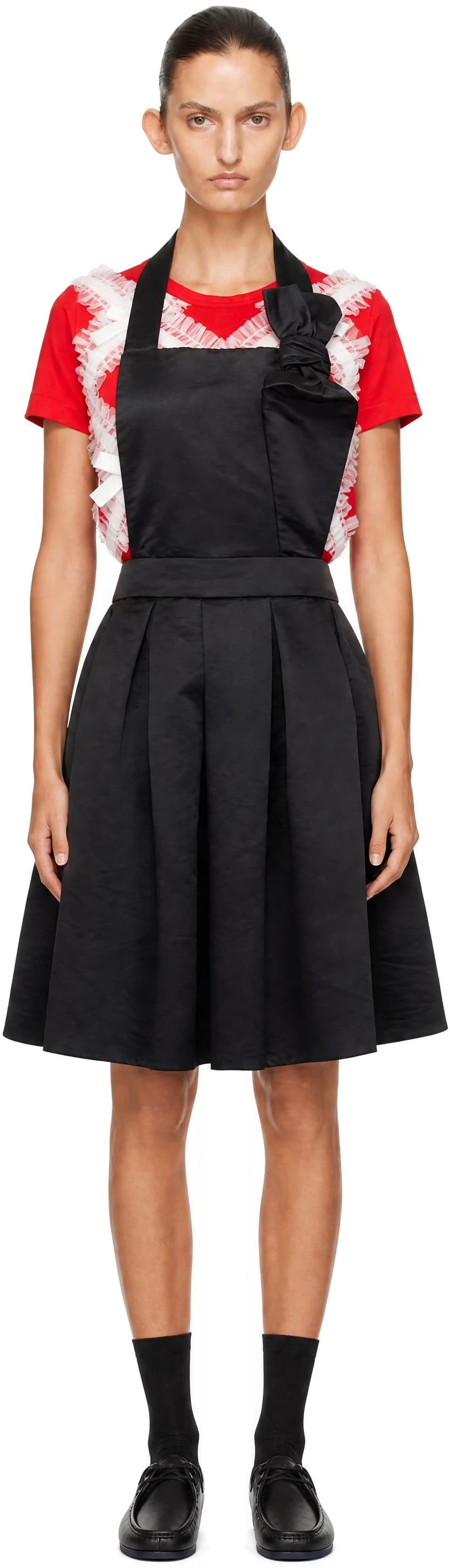 Black Satin Thick Midi Dress by Comme des Garçons Comme des Garçons