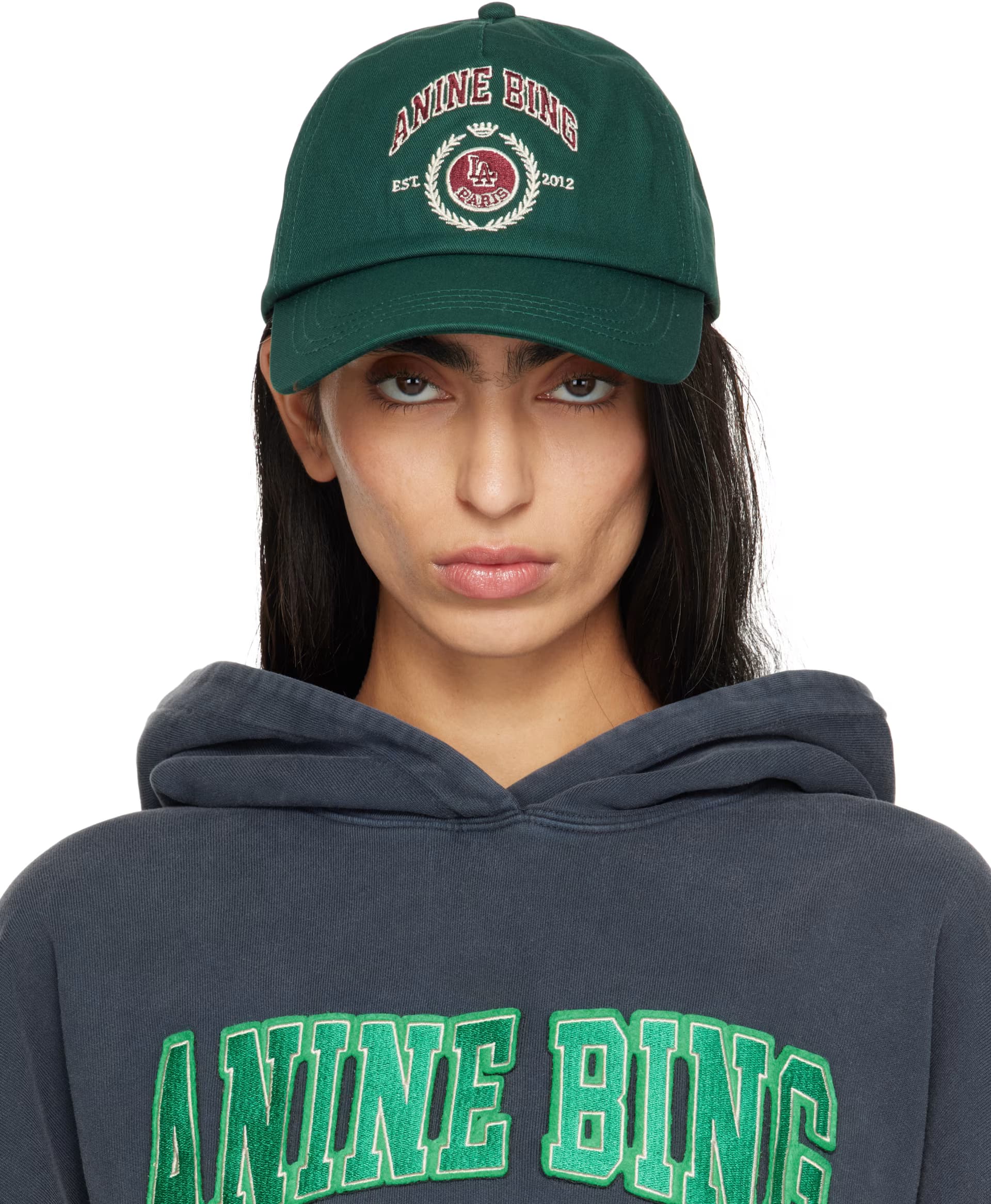 Green Jeremy Collegiate Baseball Cap by ANINE BING
