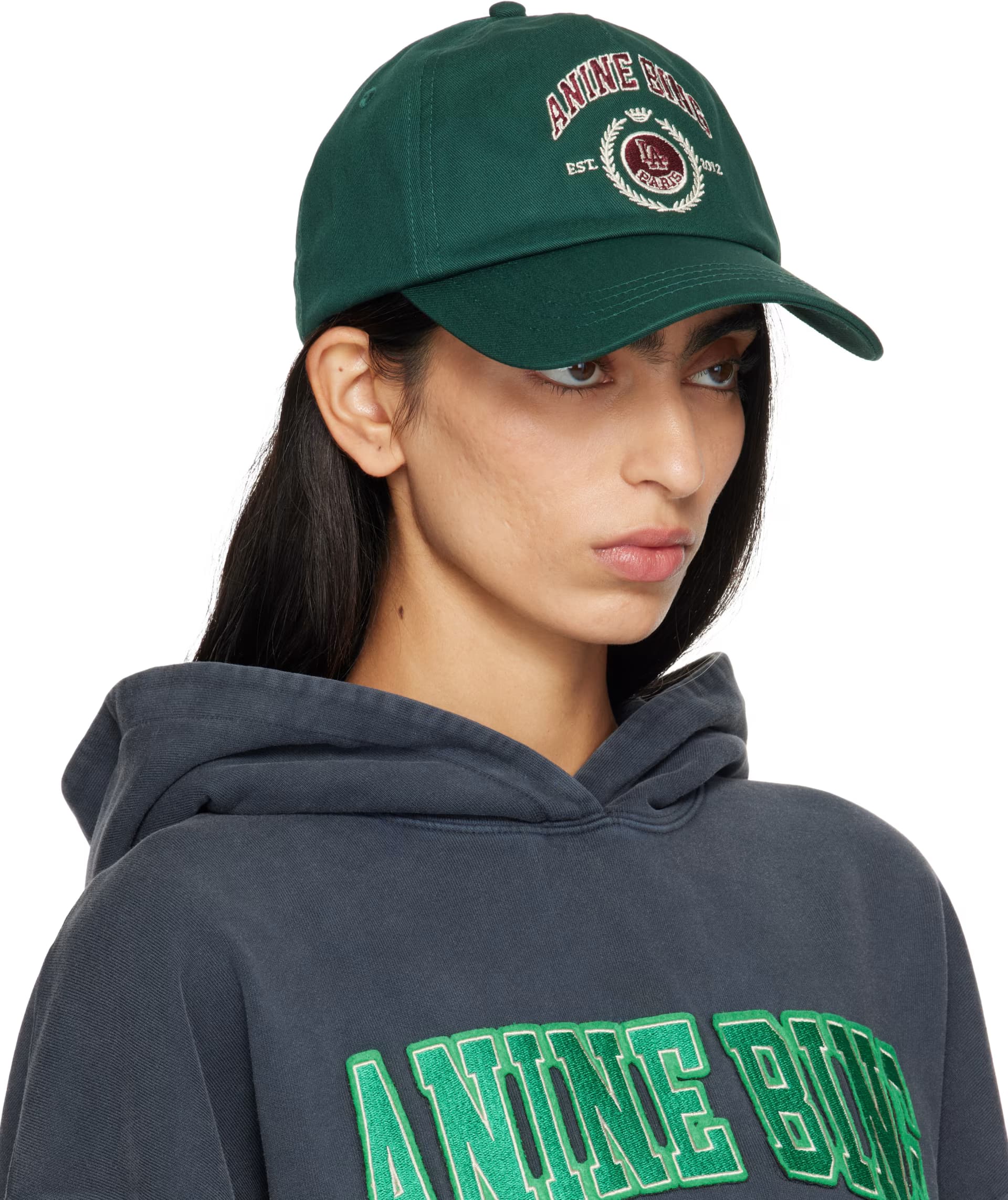 Green Jeremy Collegiate Baseball Cap by ANINE BING