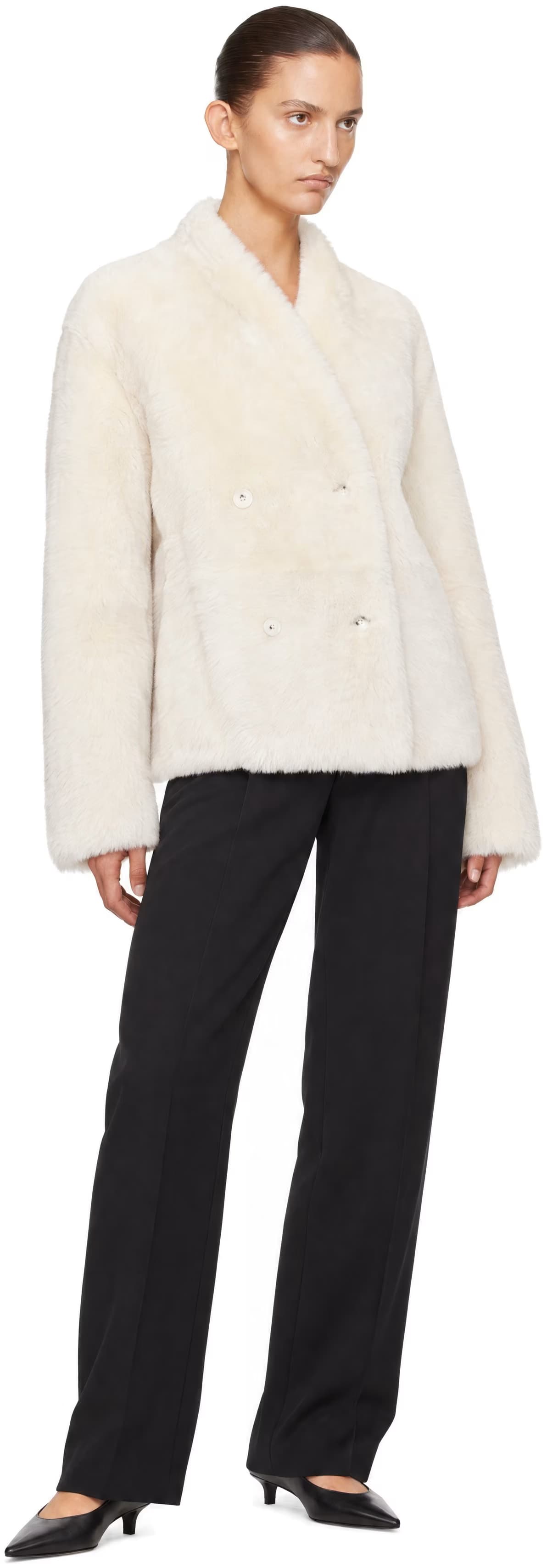 Off-White Reversible Catherine Leather Jacket by Loulou de Saison