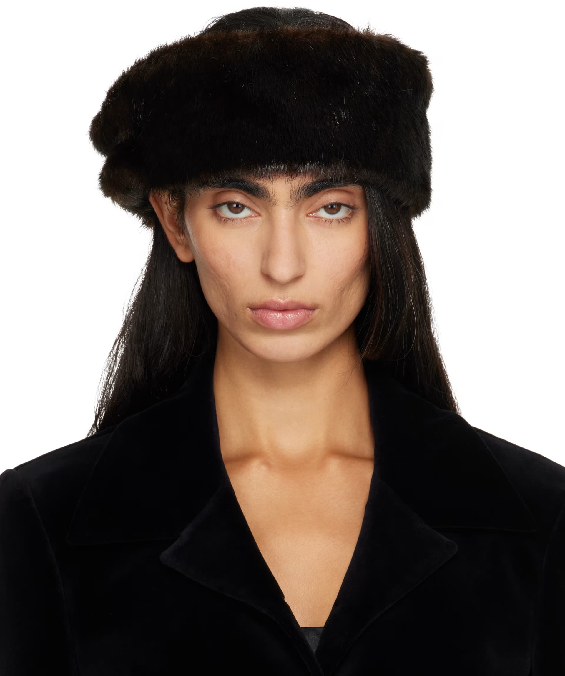 Brown Rumi Faux-Fur Headband by Loulou de Saison