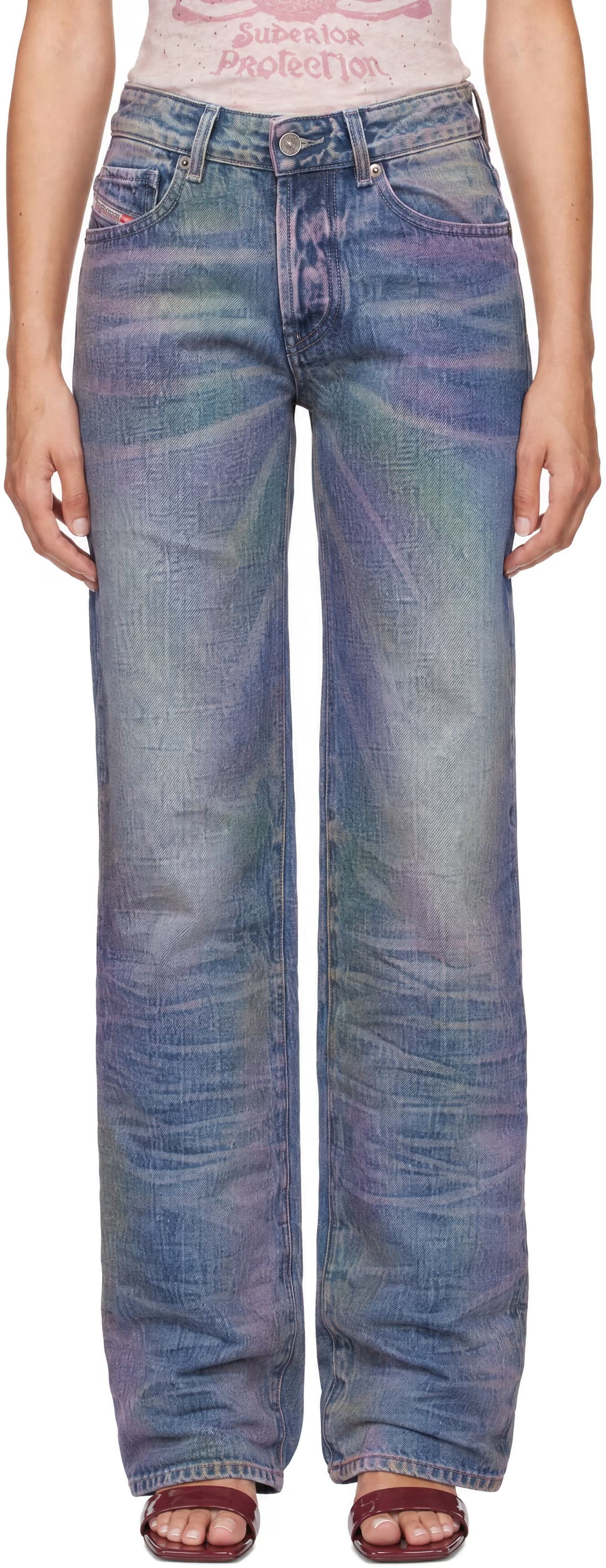 Blue Regular D-Lie Jeans by Diesel