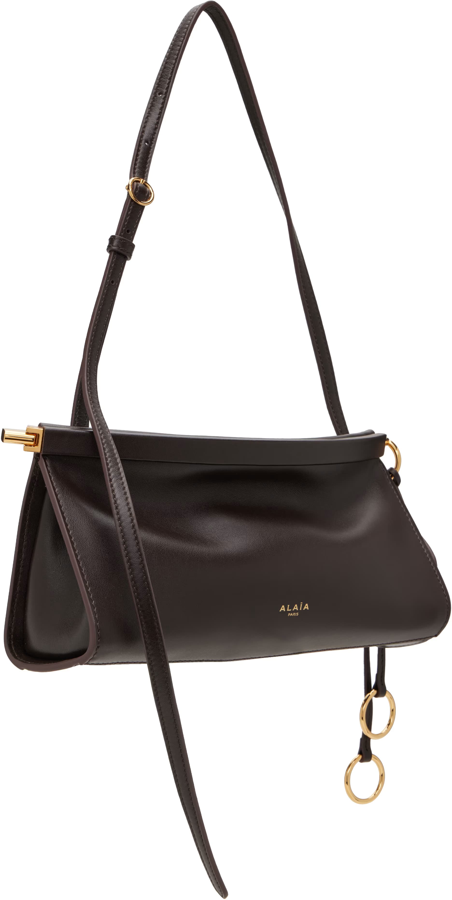 Brown 'Le Click' East West Small Bag 2