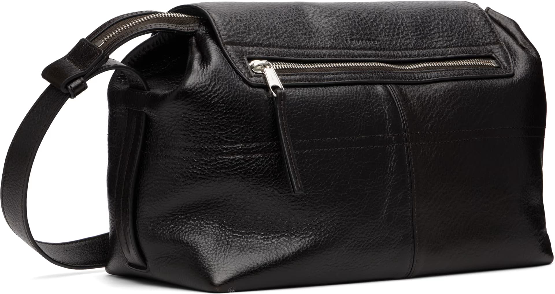 Brown Medium Gear Glossy Vegetable Leather Bag 3