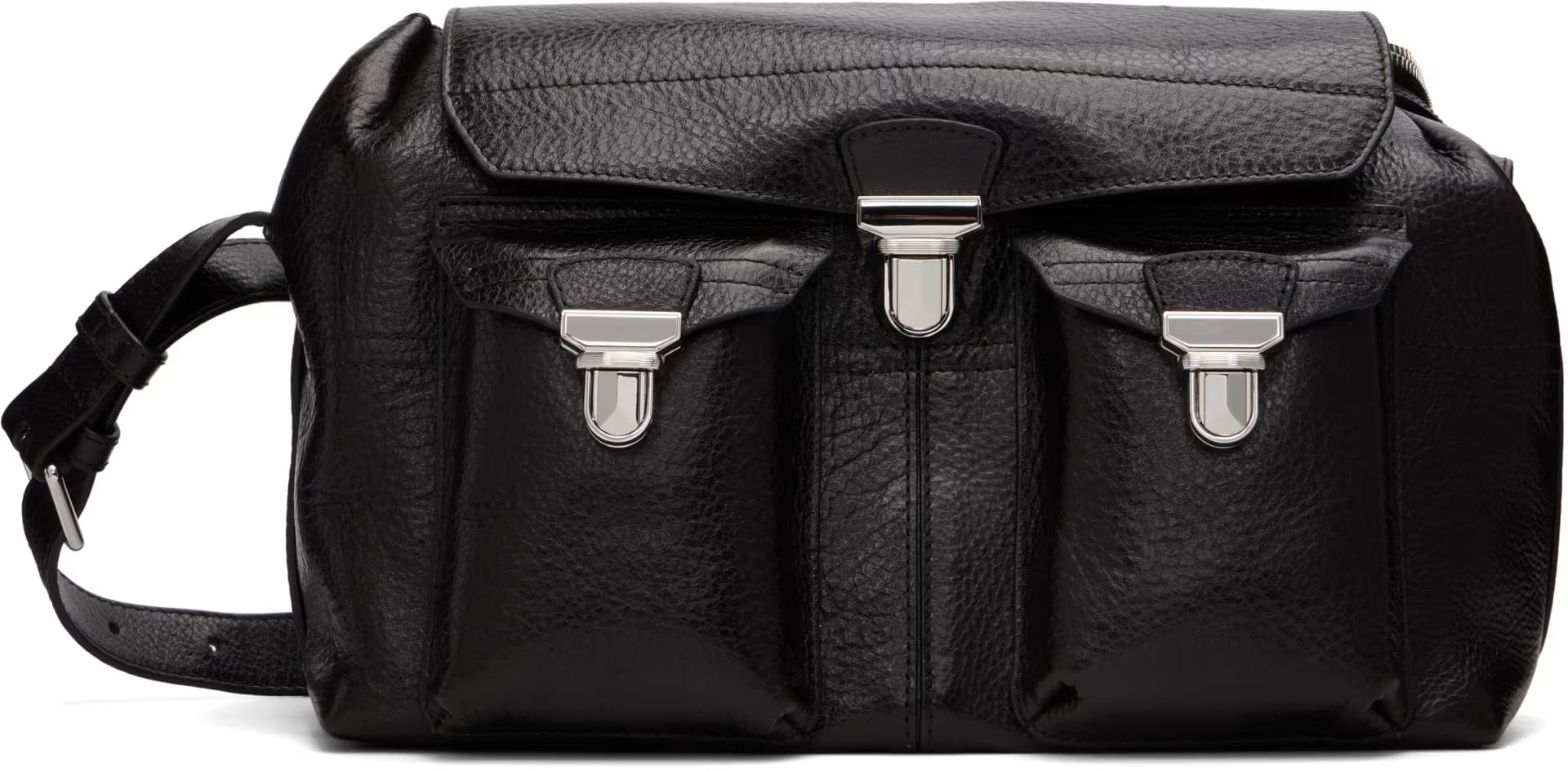 Brown Medium Gear Glossy Vegetable Leather Bag by Lemaire