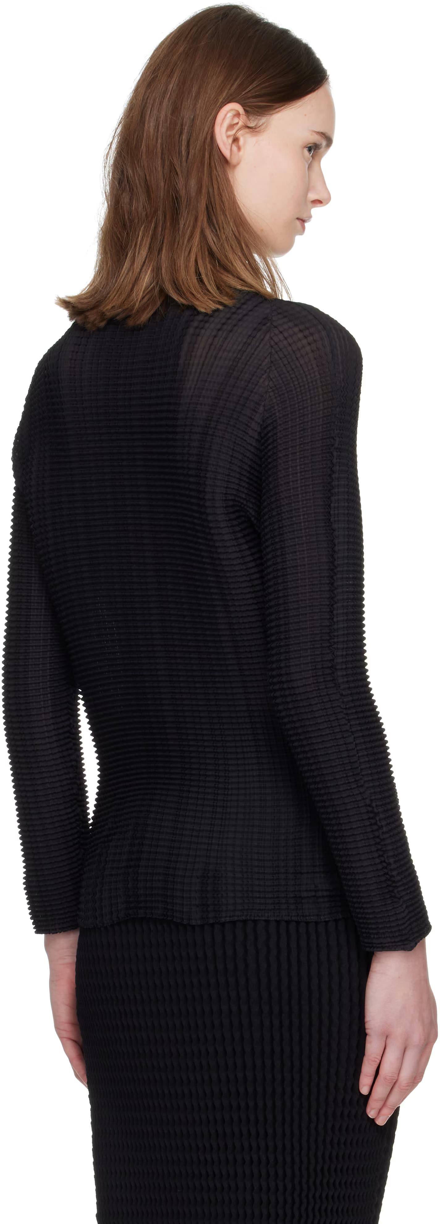 Black Wooly Pleats Top 3