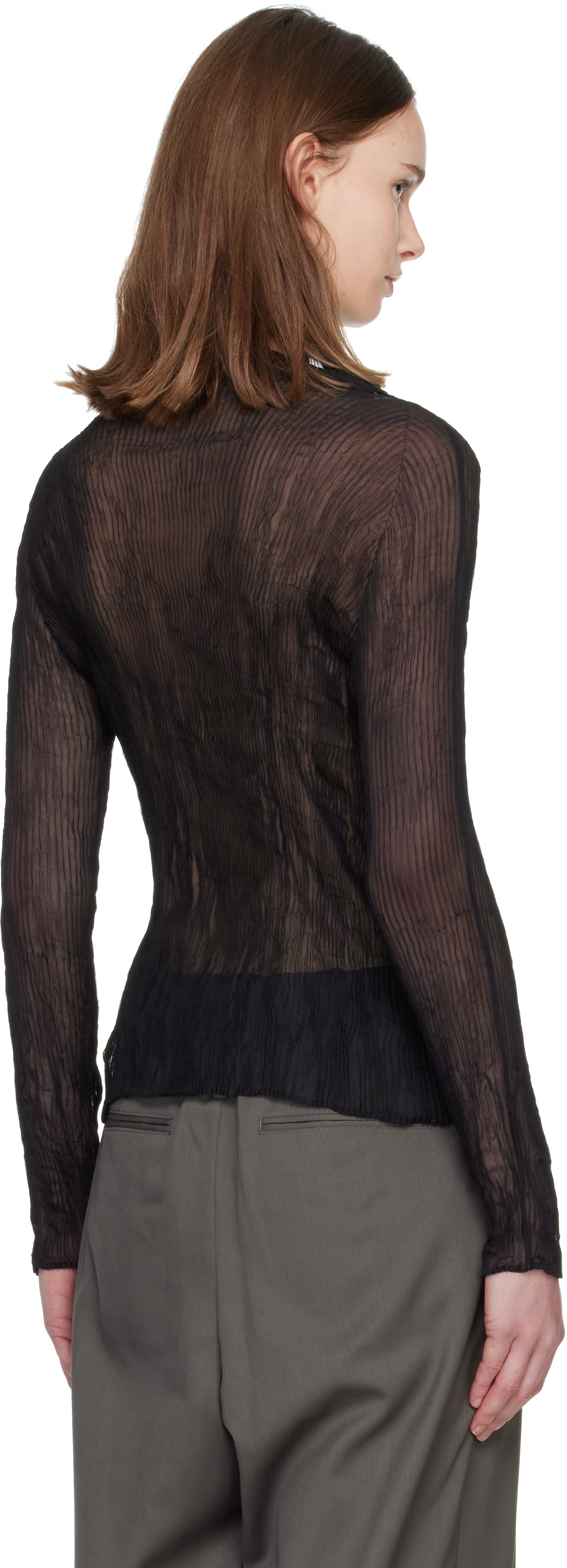 Black Chiffon Twist Top 3