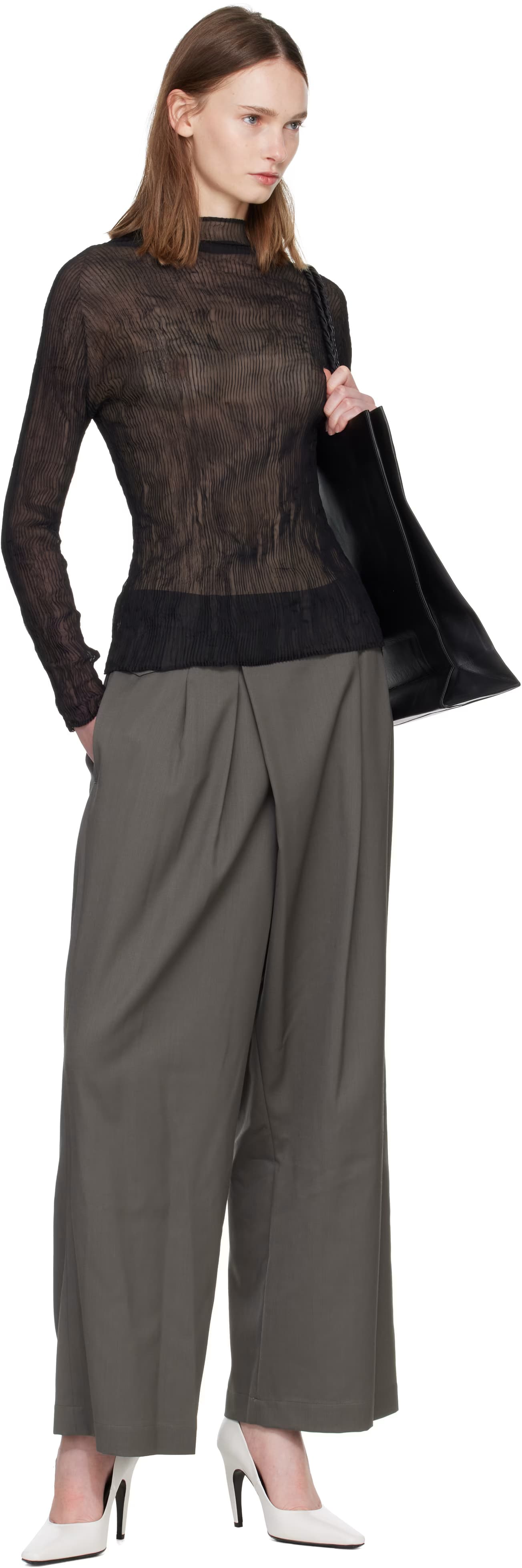 Black Chiffon Twist Top 4