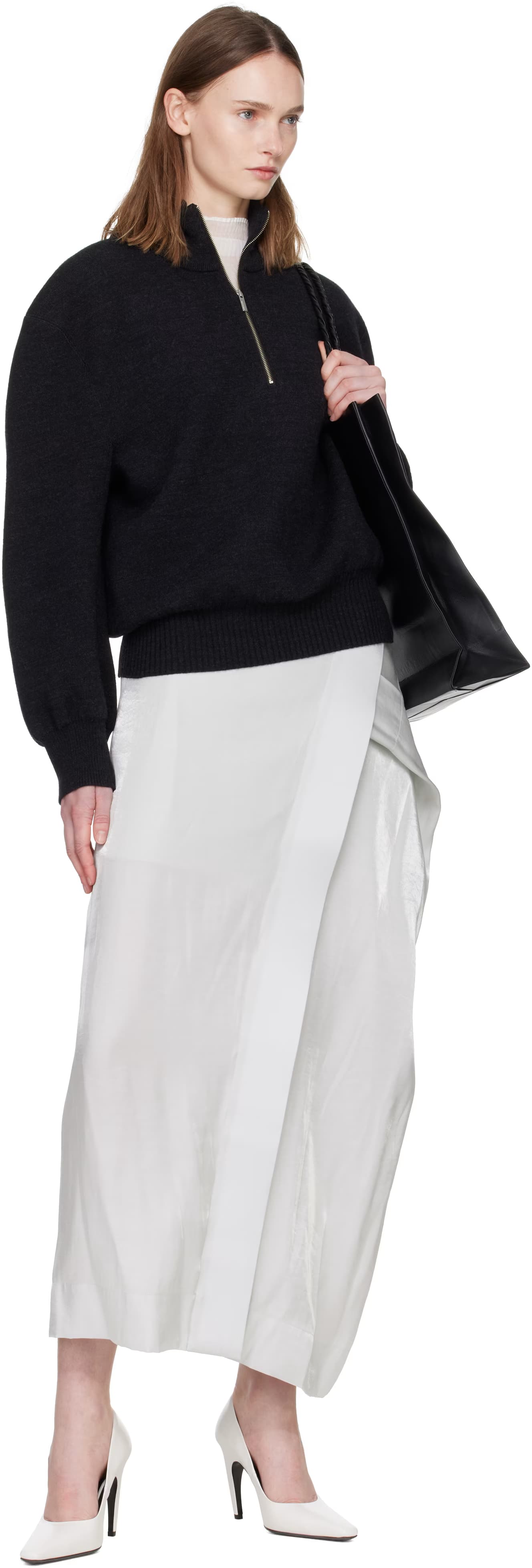 Black Handsome Knit Sweater by ISSEY MIYAKE