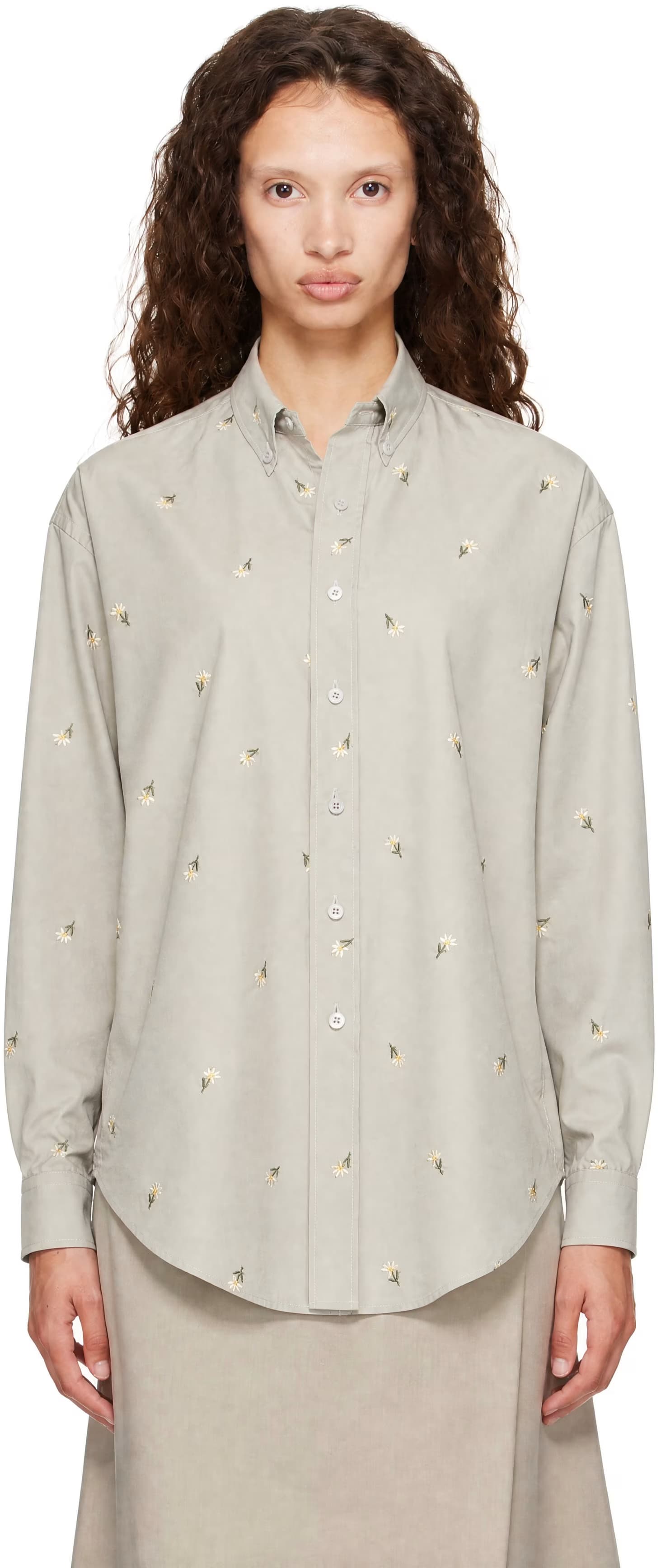 Gray Floral Shirt by Rier