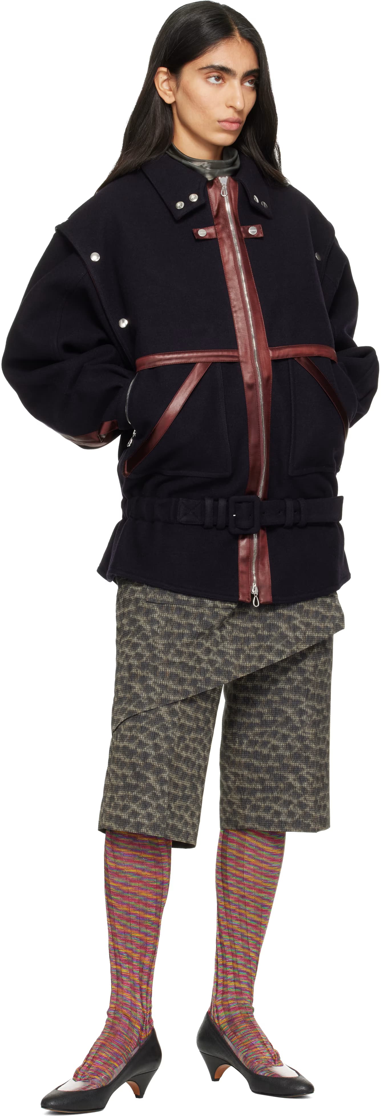 Navy Heron Belted Jacket 4