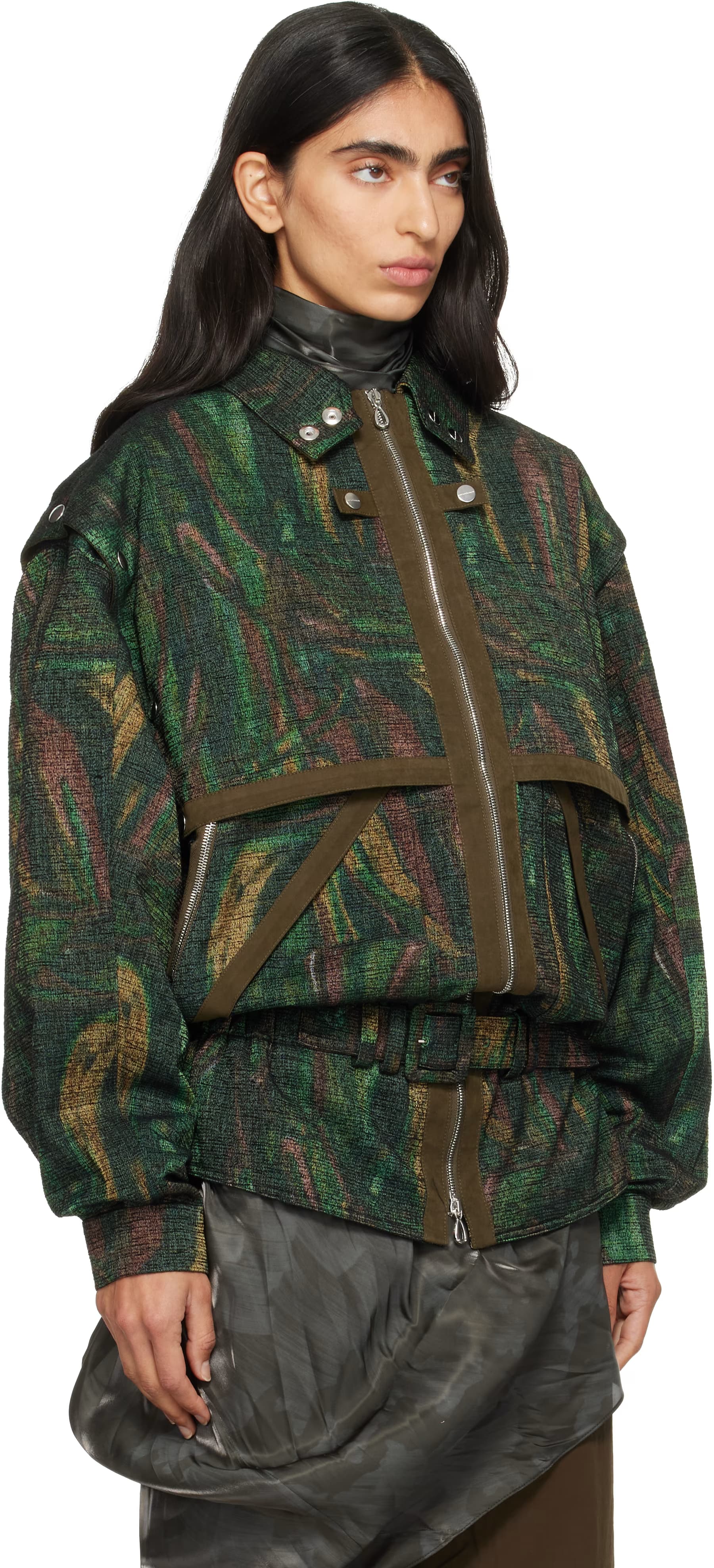 Green Heron Belted Jacket by Kiko Kostadinov