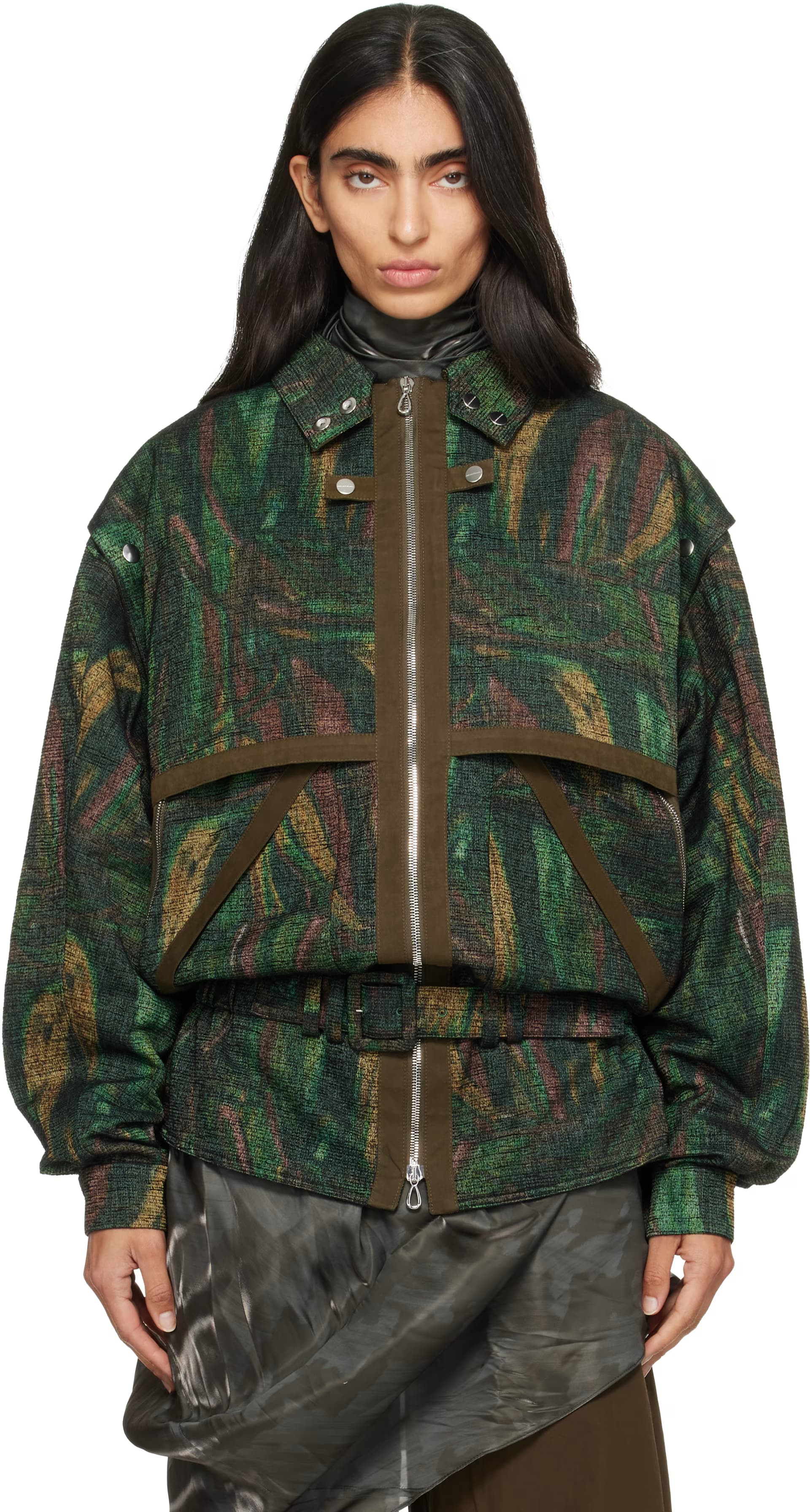 Green Heron Belted Jacket by Kiko Kostadinov