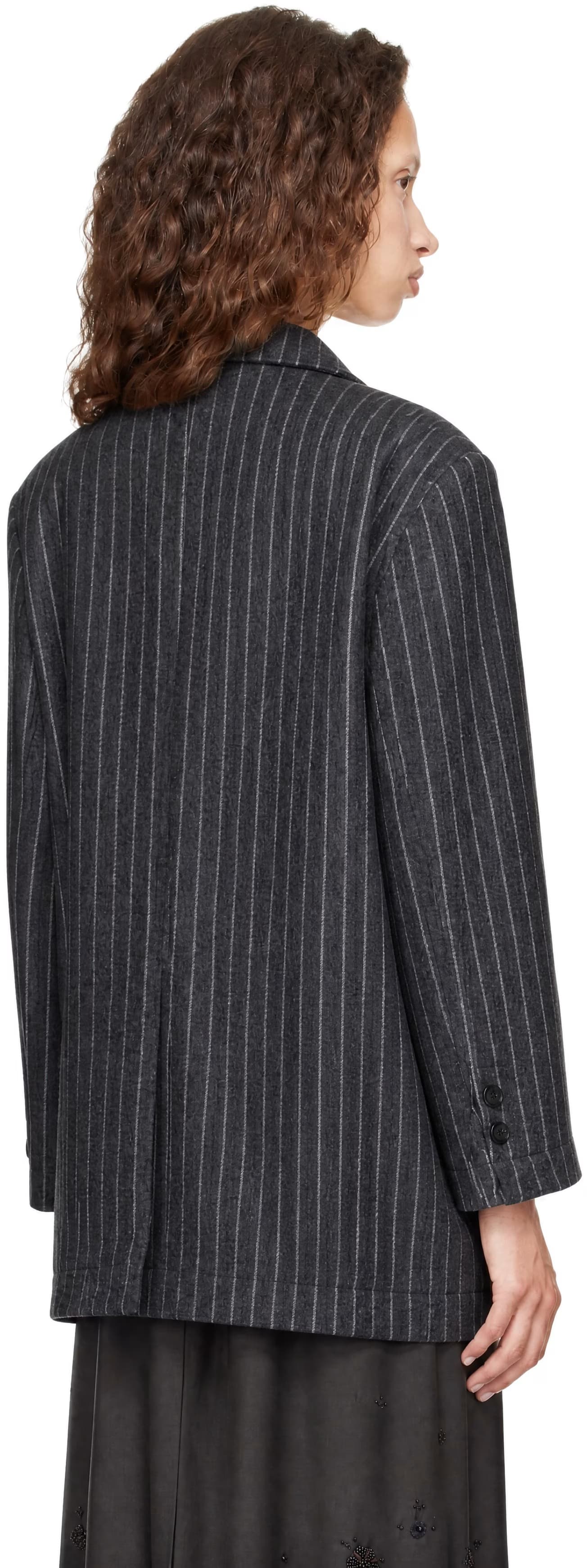 Gray Single Breasted Over Blazer 3