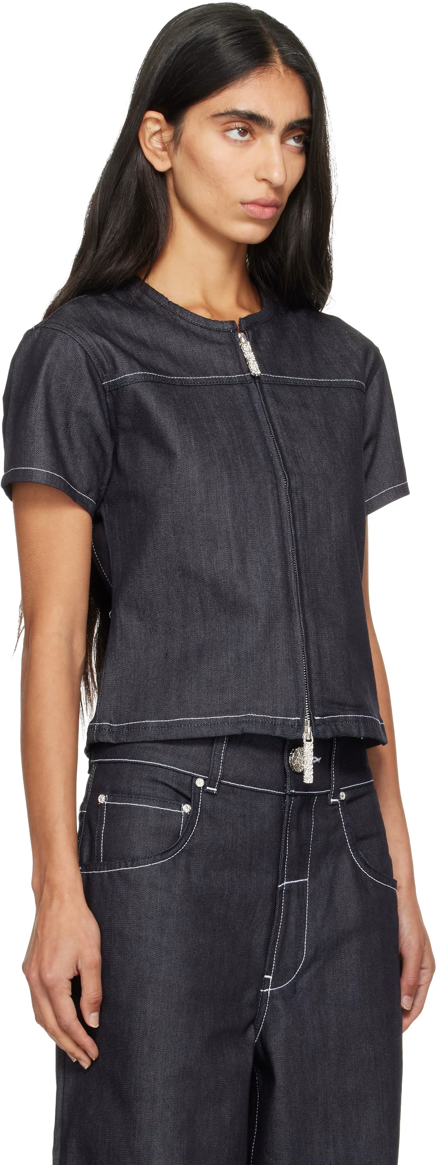 Navy Toni Denim Top 2