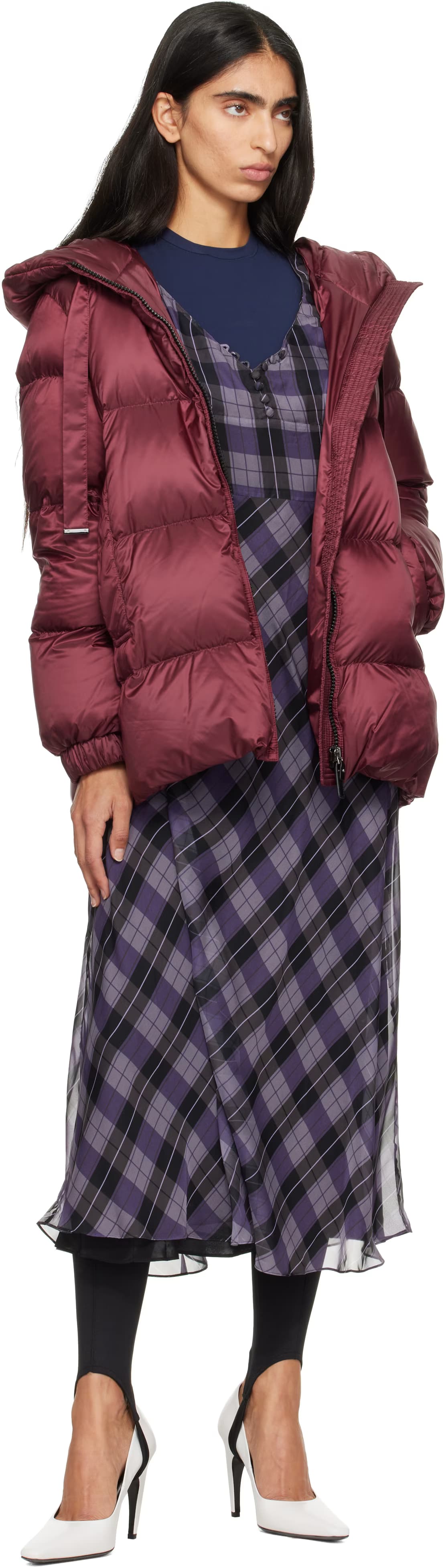 Burgundy Seia Water-Repellent Down Jacket 4
