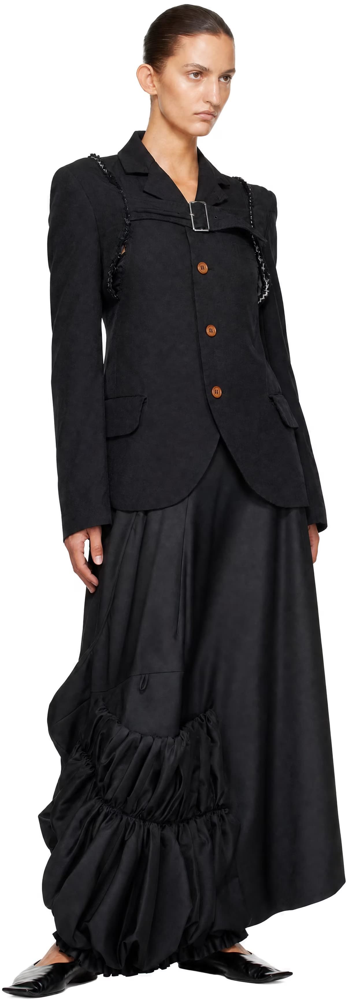 Black Oxford Garment Dyed Blazer 4