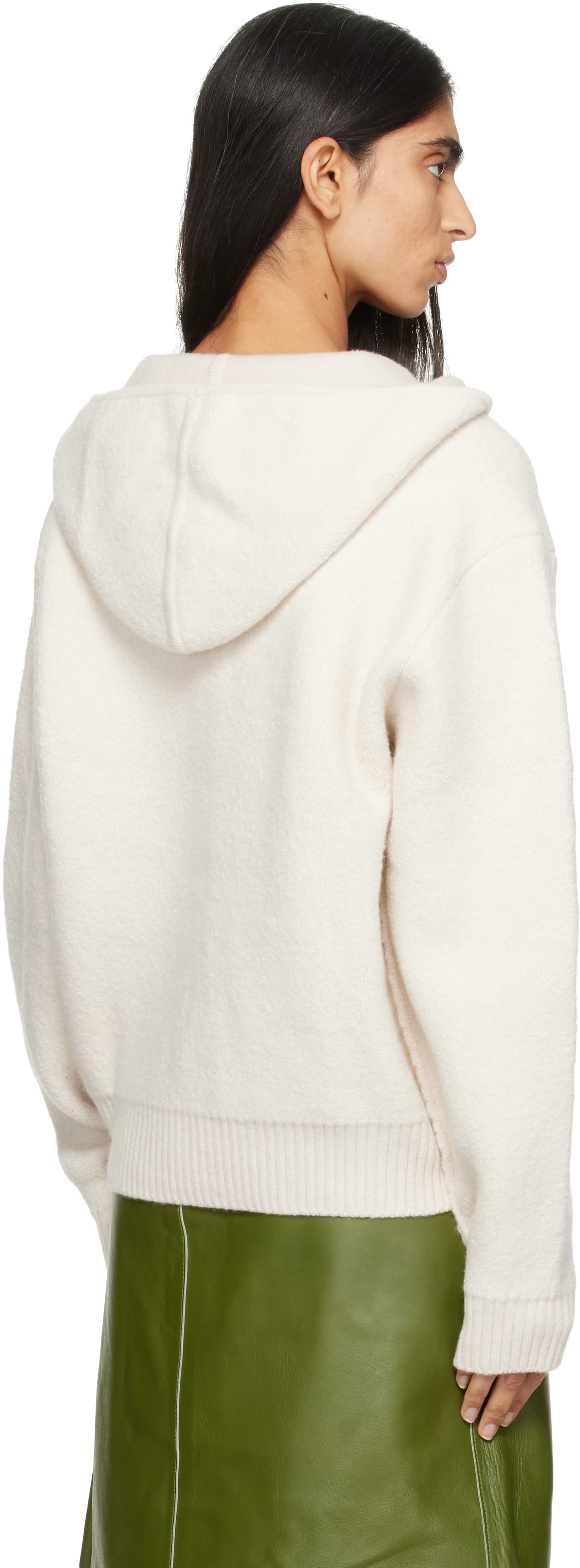 Off-White Reversible Boucle Knit Zip Hoodie 3