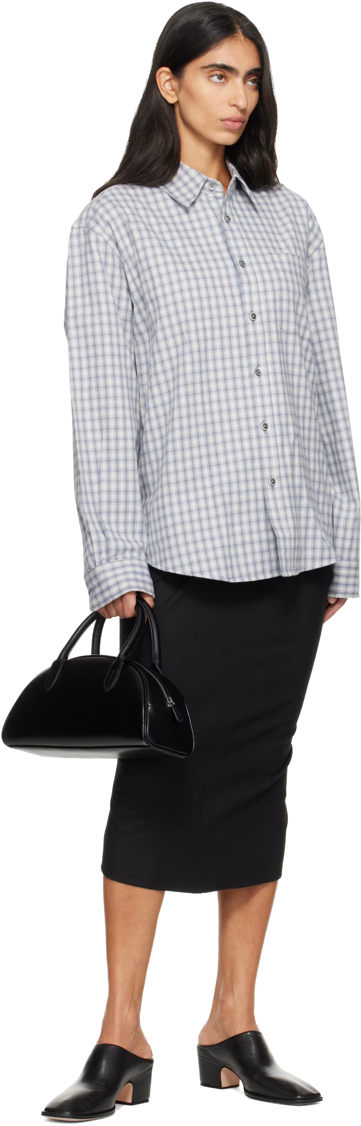 Blue Cotton Tartan Check Shirt by COOR