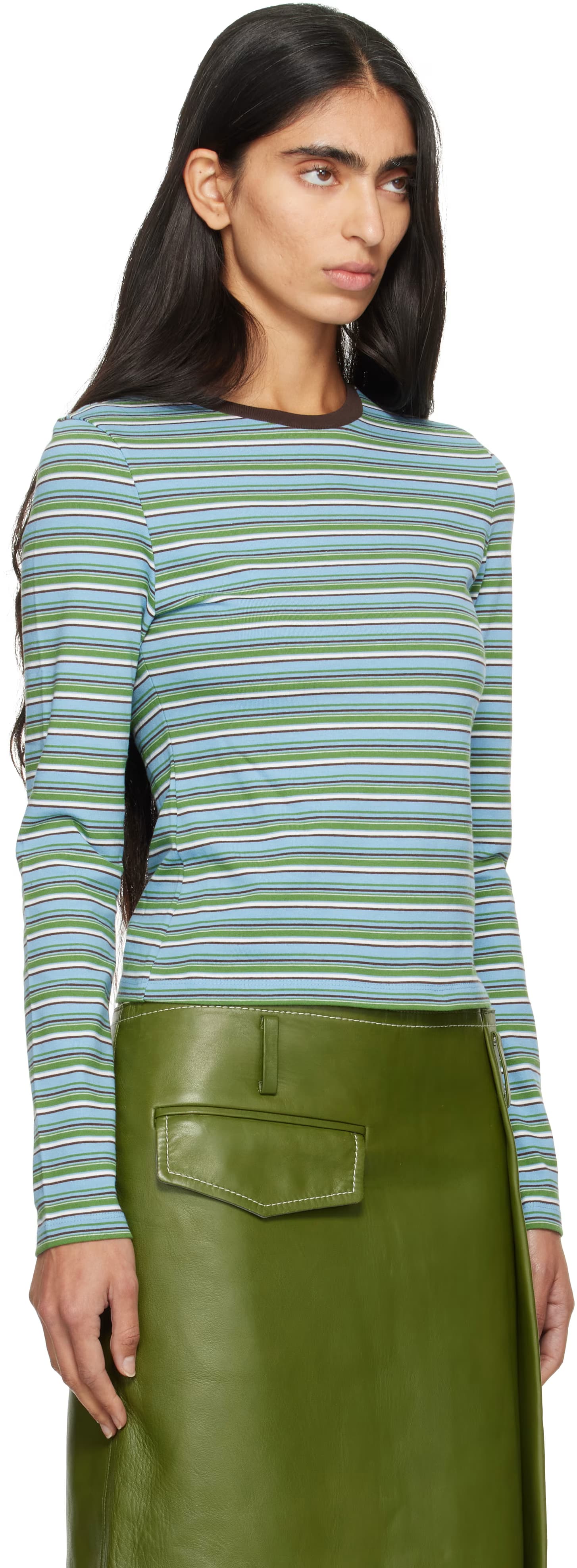 Blue Multi Stripe Long Sleeve T-shirt 2