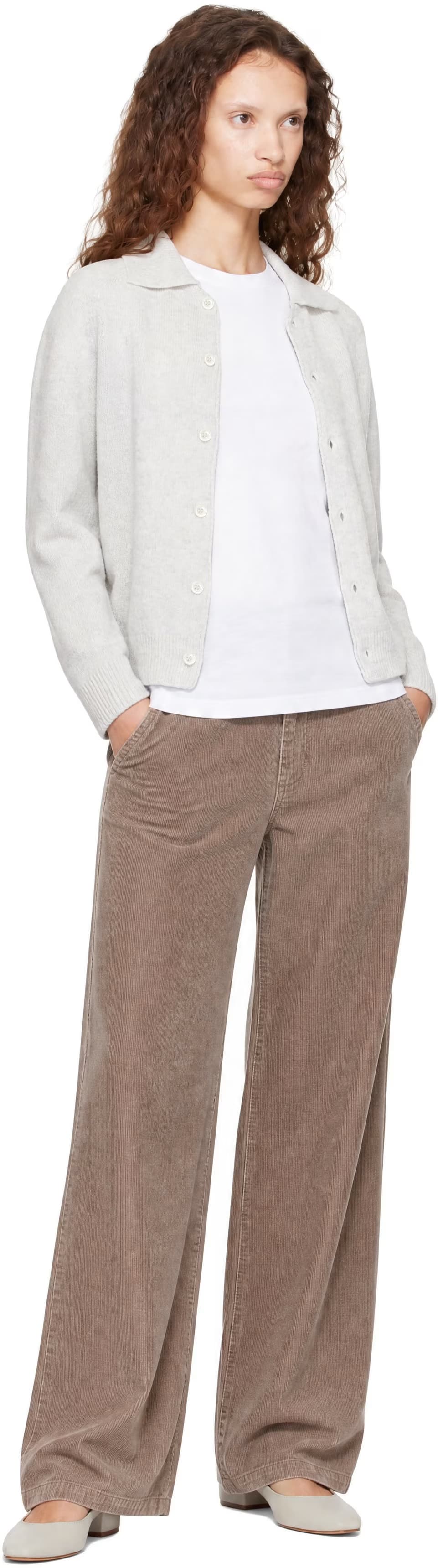 Gray Collared Knit Cardigan 4