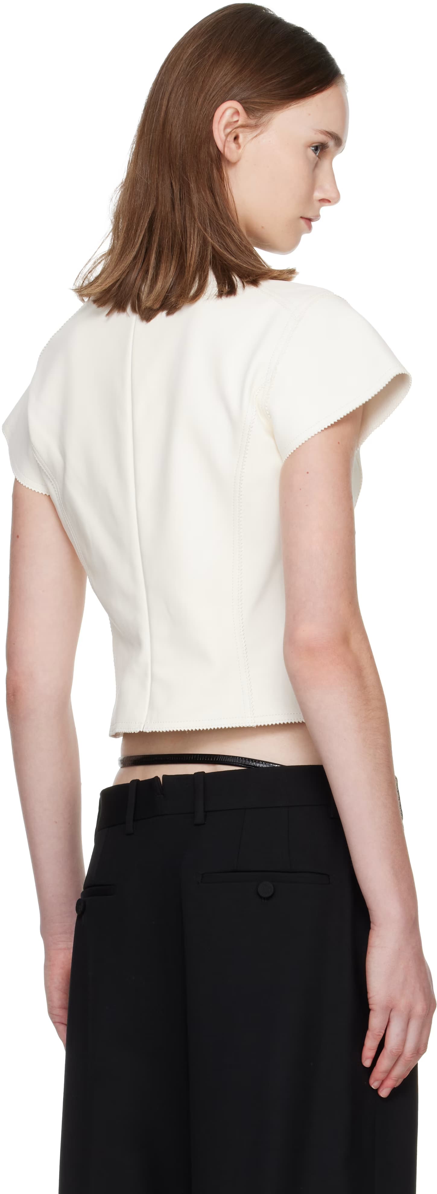 Off-White Lightweight Guanteria Fitted Lambskin T-shirt 3