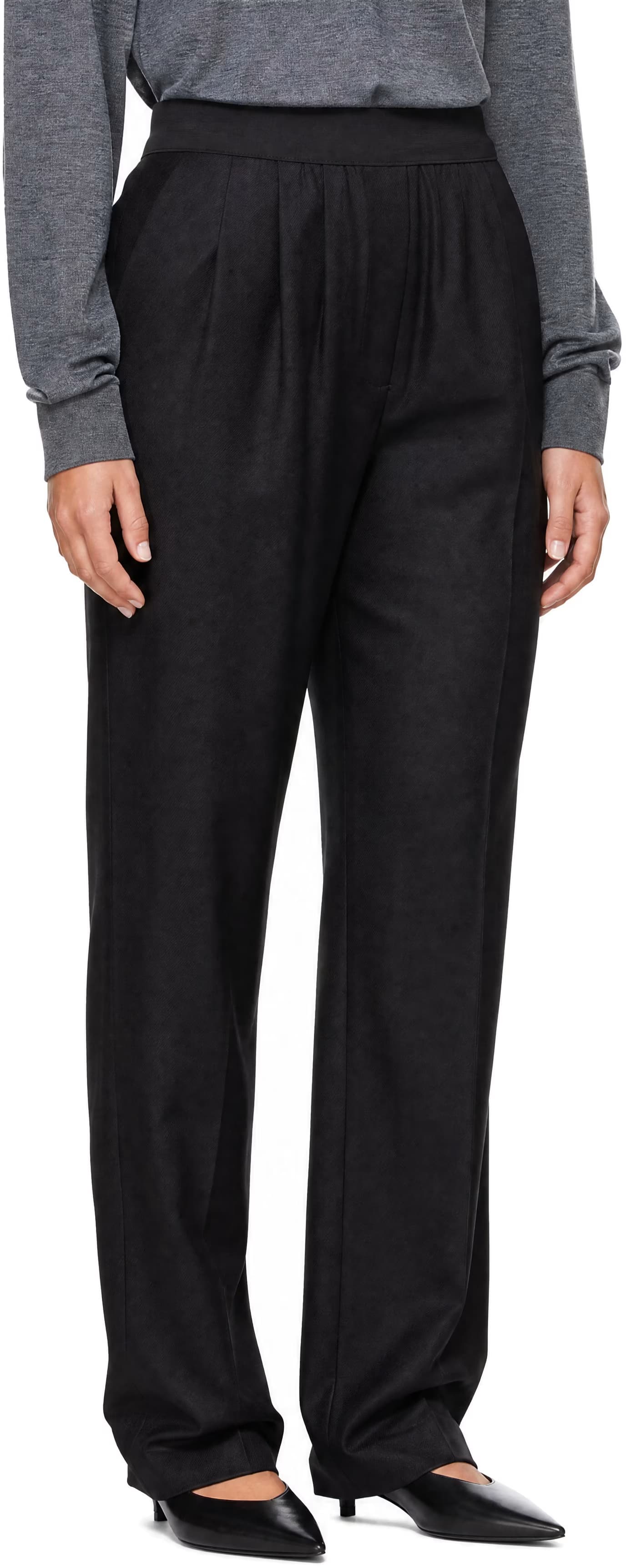 Black Dan Elastic Band Trousers 2