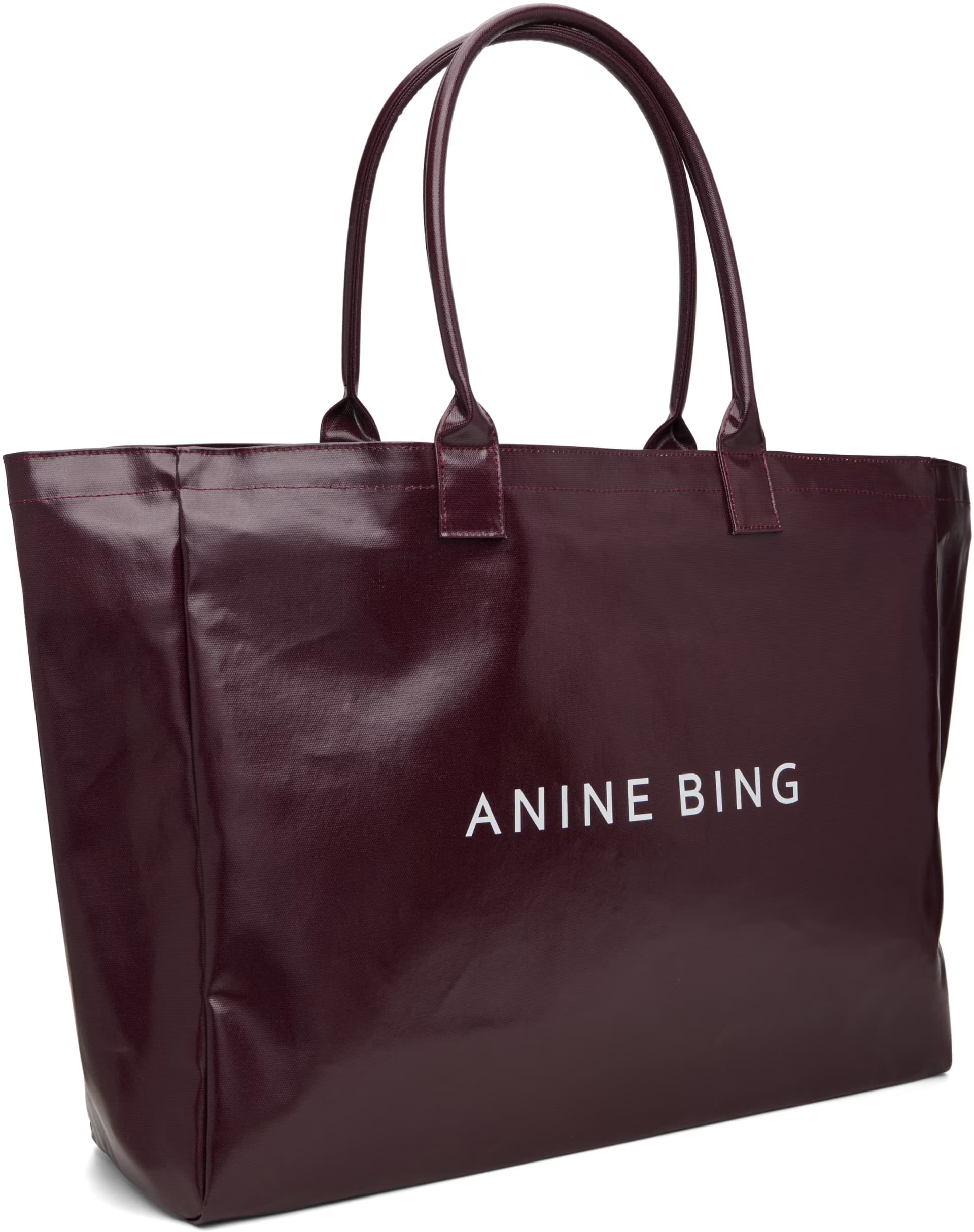Burgundy Leo Coated Canvas Tote 2