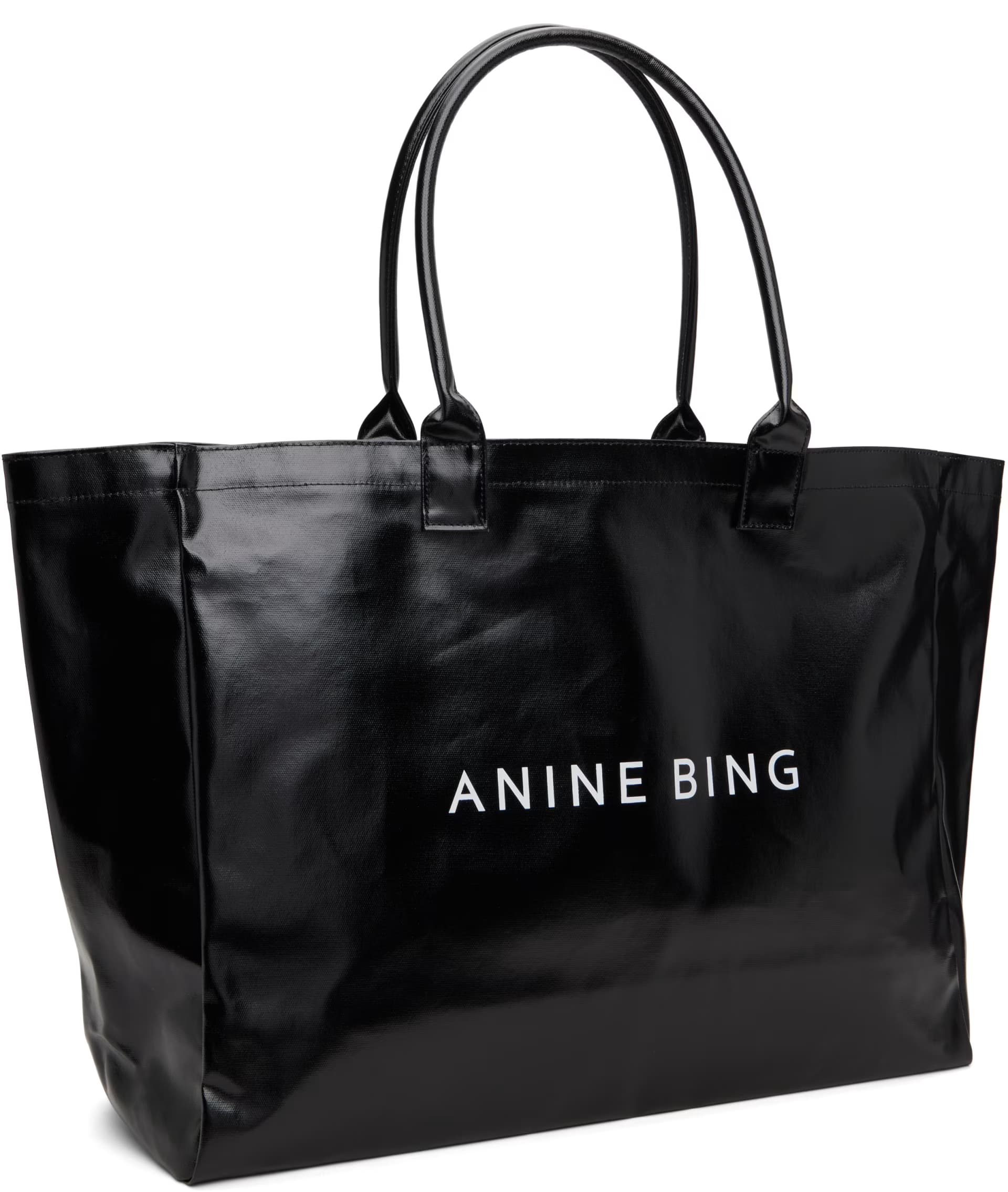 Black Leo Coated Canvas Tote 2