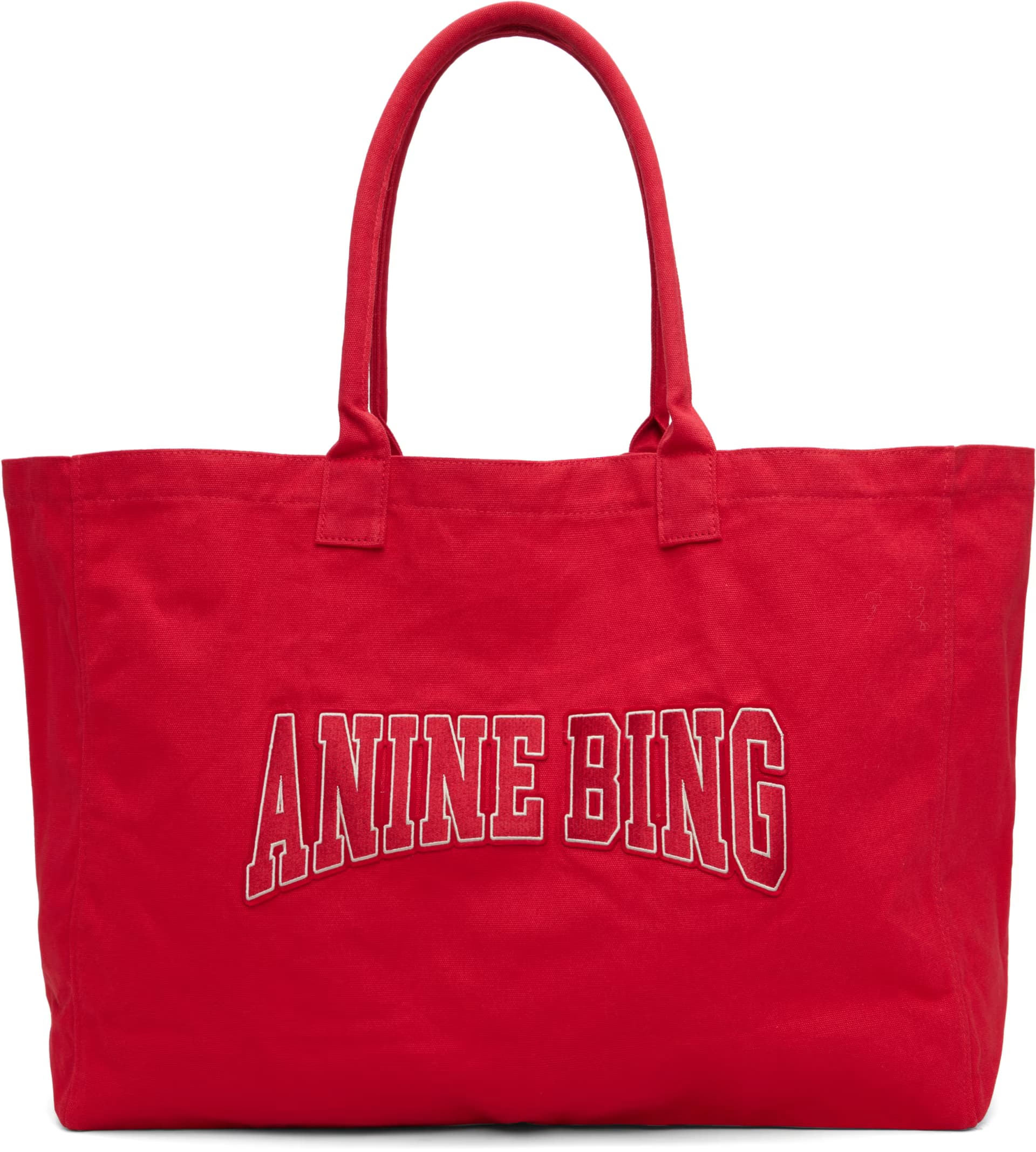 Red Leo Canvas Tote by ANINE BING