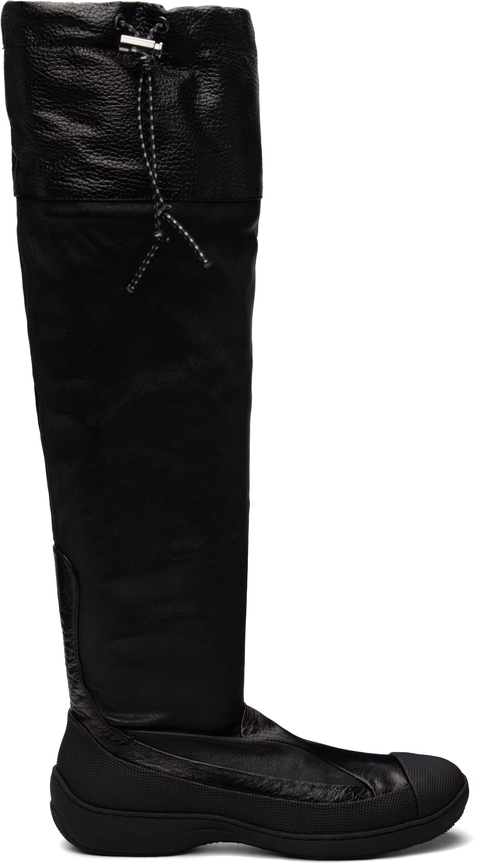 Black Avocet Leather Tall Boots by Kiko Kostadinov