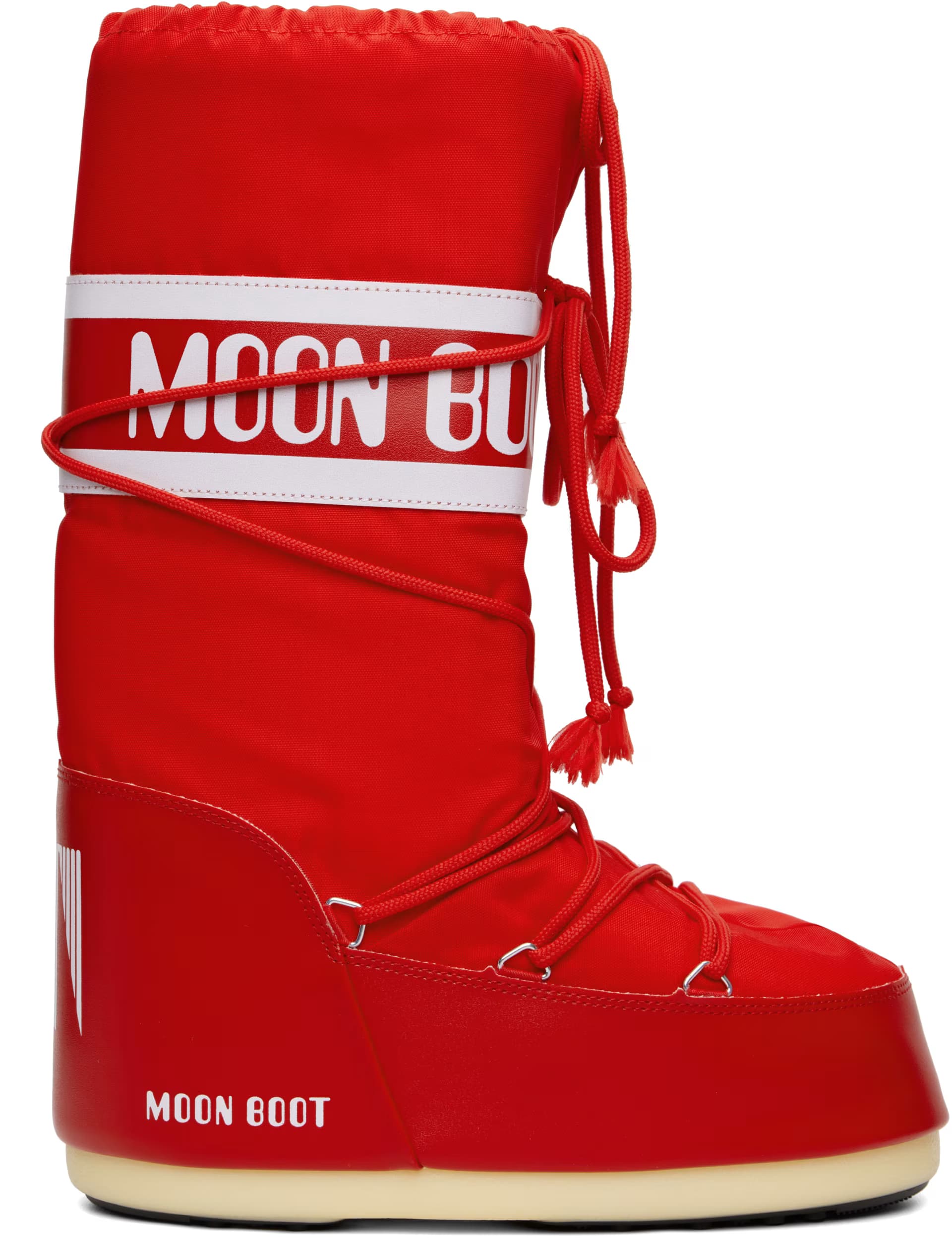 Red Icon Nylon Tall Boots by Moon Boot