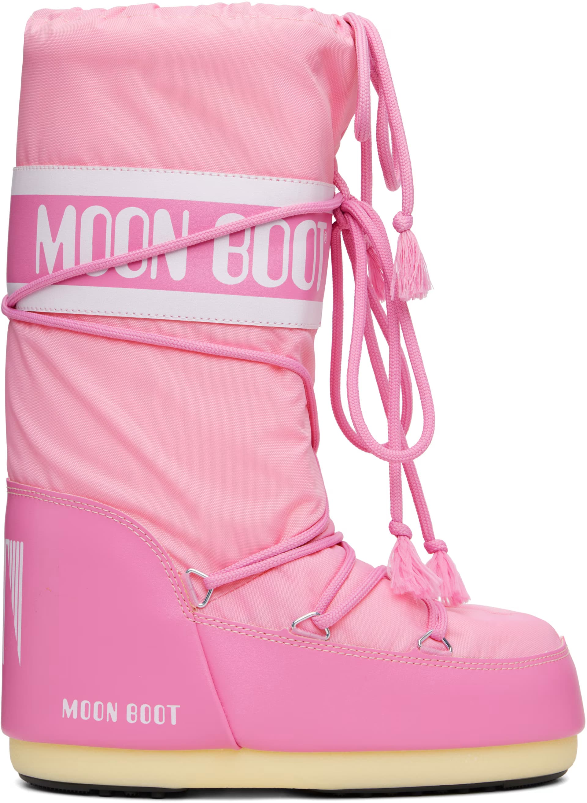 Pink Icon Nylon Tall Boots by Moon Boot