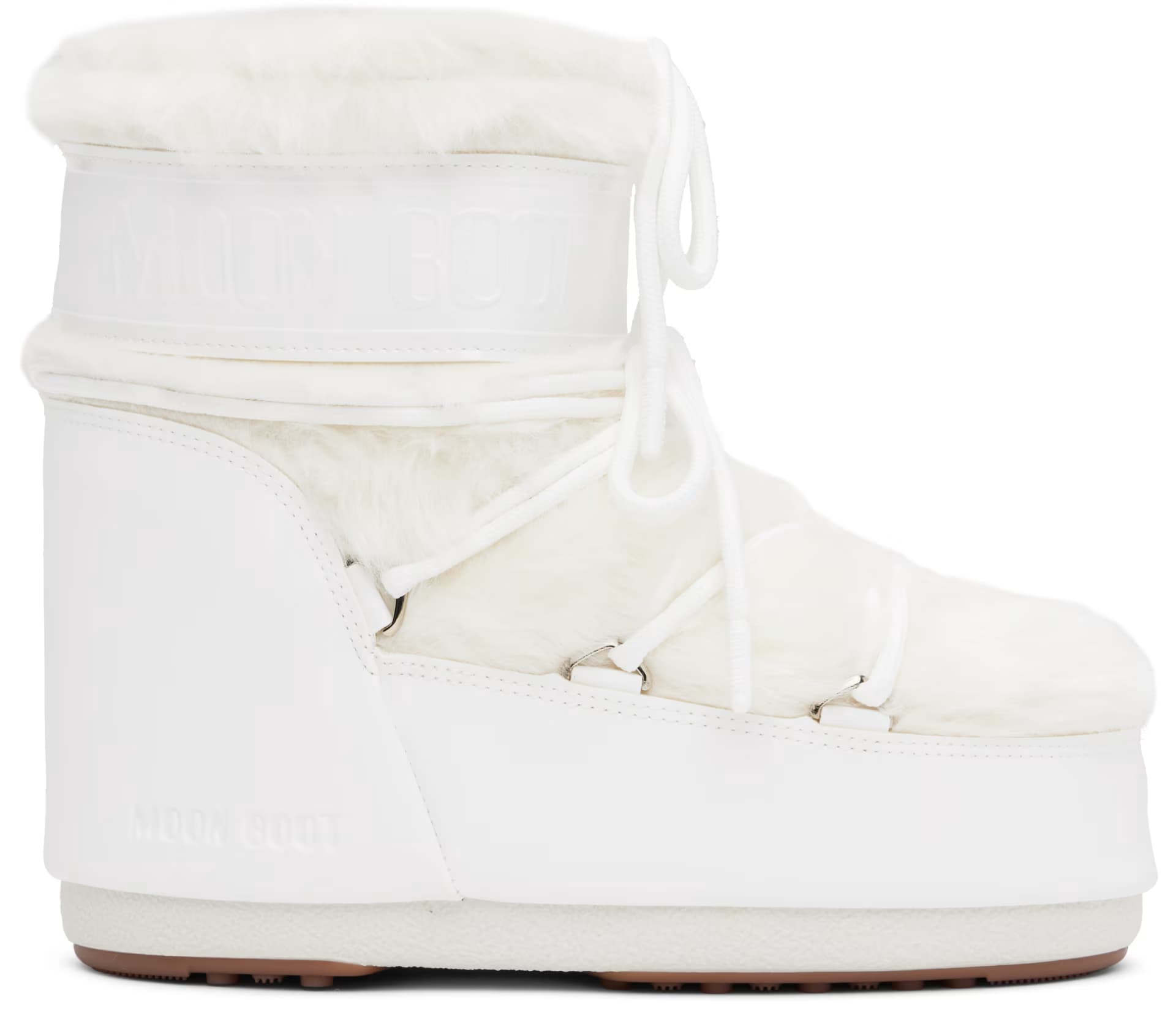 White Icon Low Faux-Fur Boots by Moon Boot