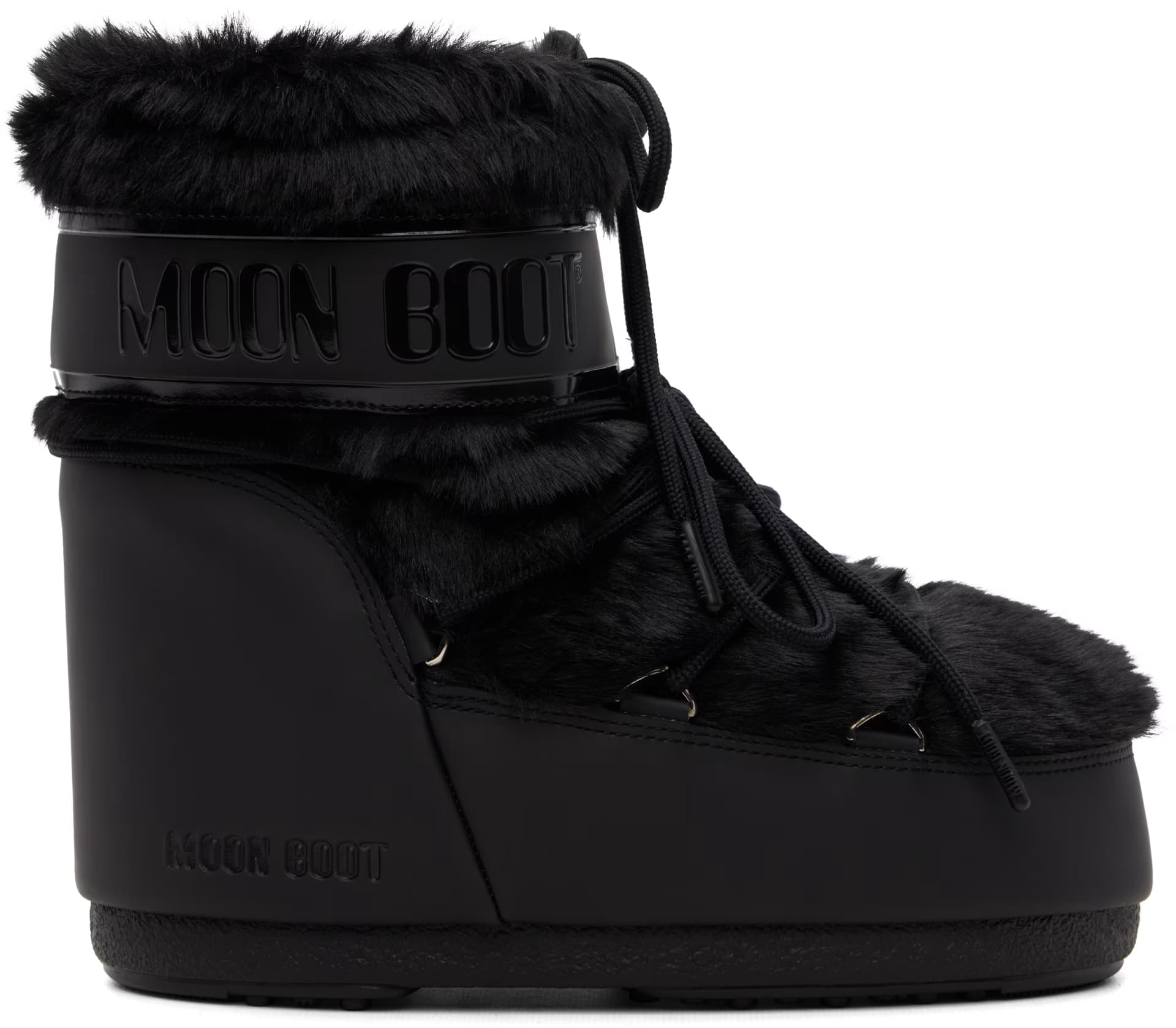 Black Icon Low Faux-Fur Boots by Moon Boot